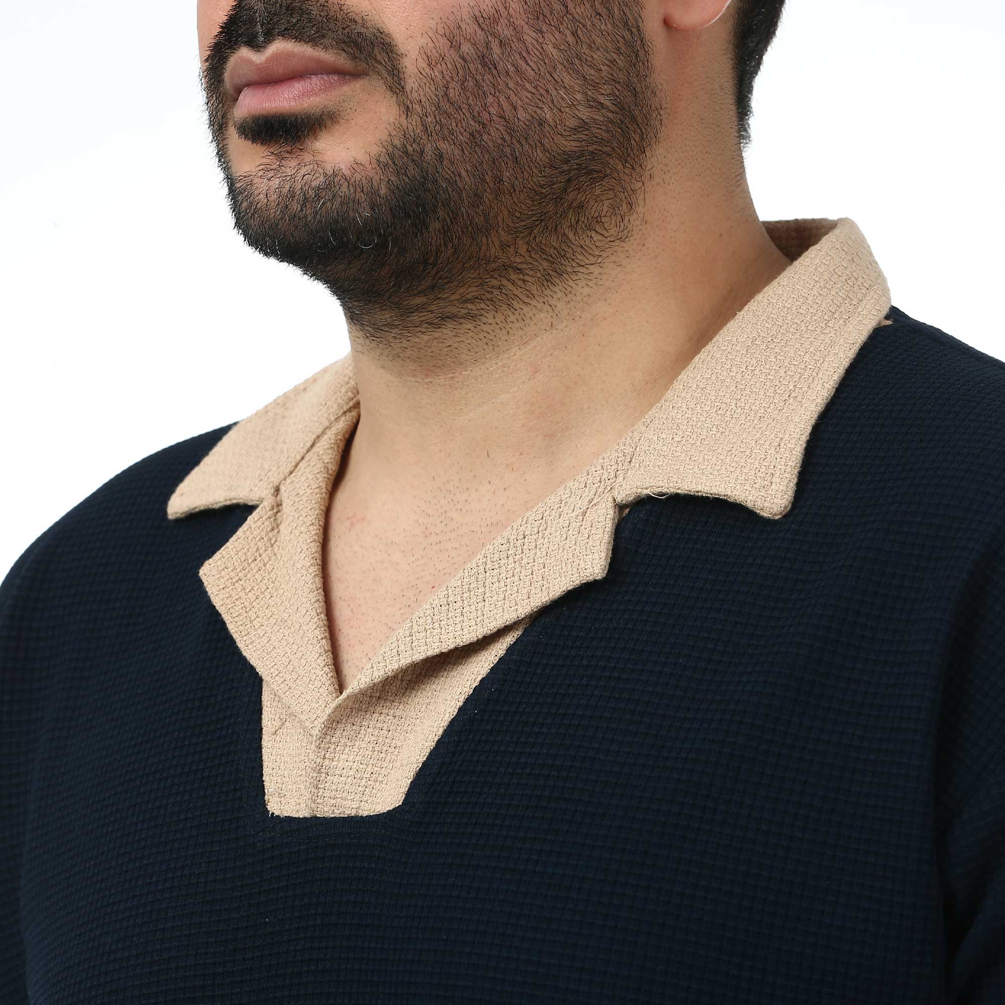 پولوشرت آستین کوتاه  یقه شکاری مردانه سیزر مدل 15611241