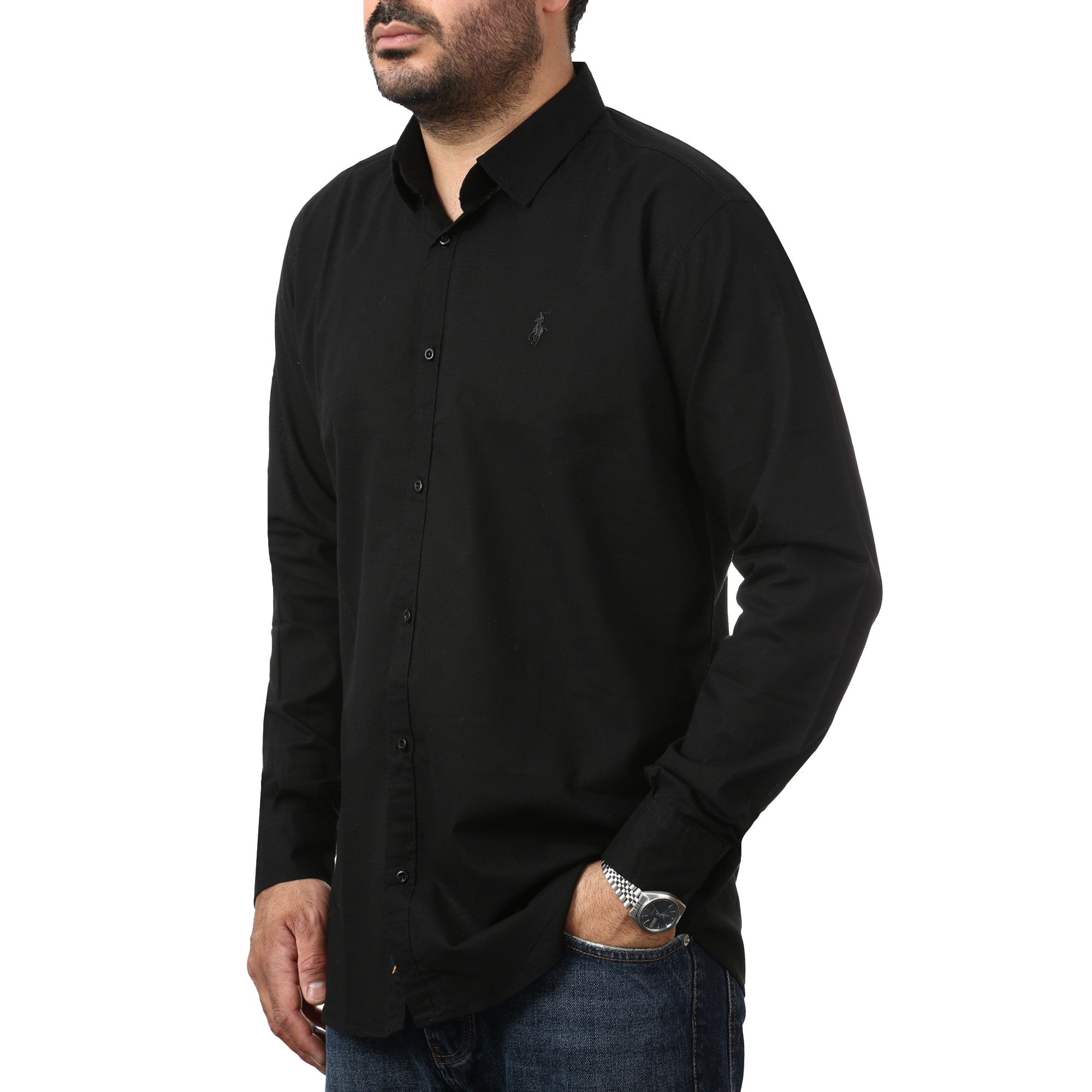 پیراهن آستین بلند ساده مردانه مدل 61029136