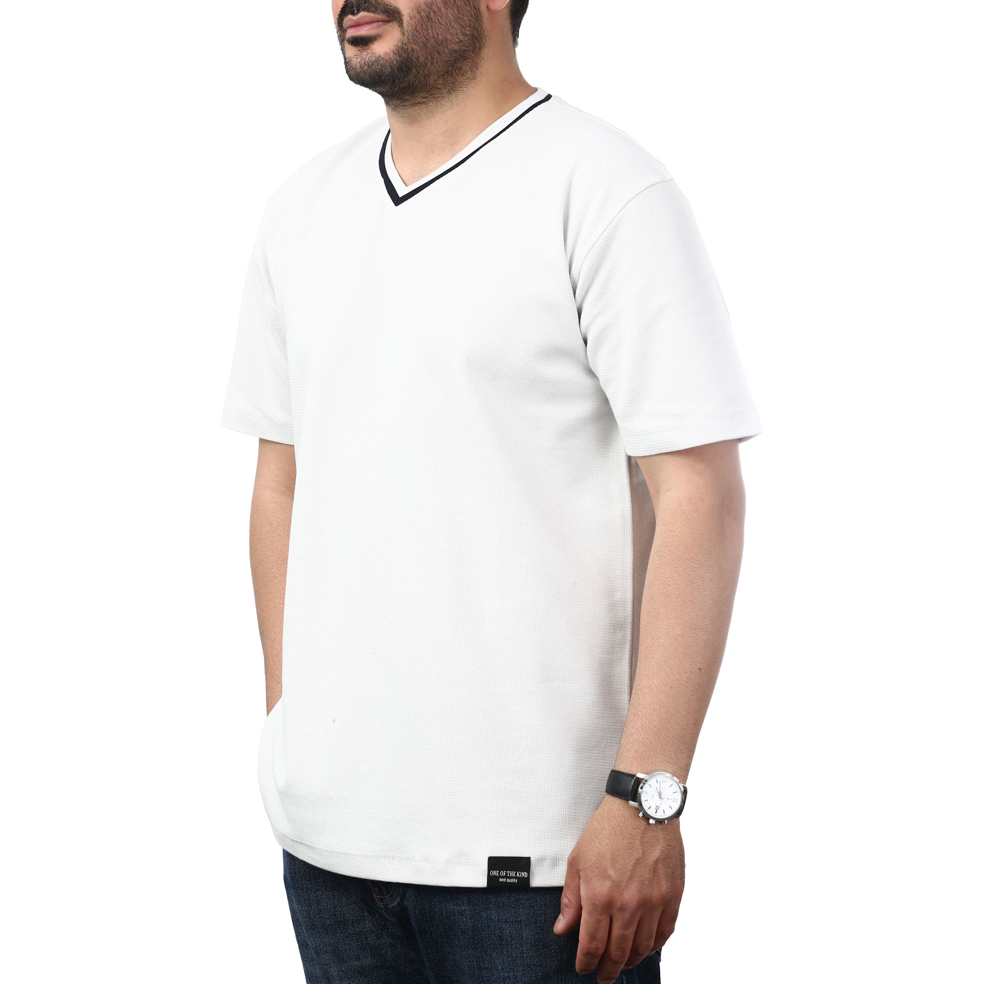 تیشرت آستین کوتاه یقه هفت مردانه کاکتوس مدل 2612542