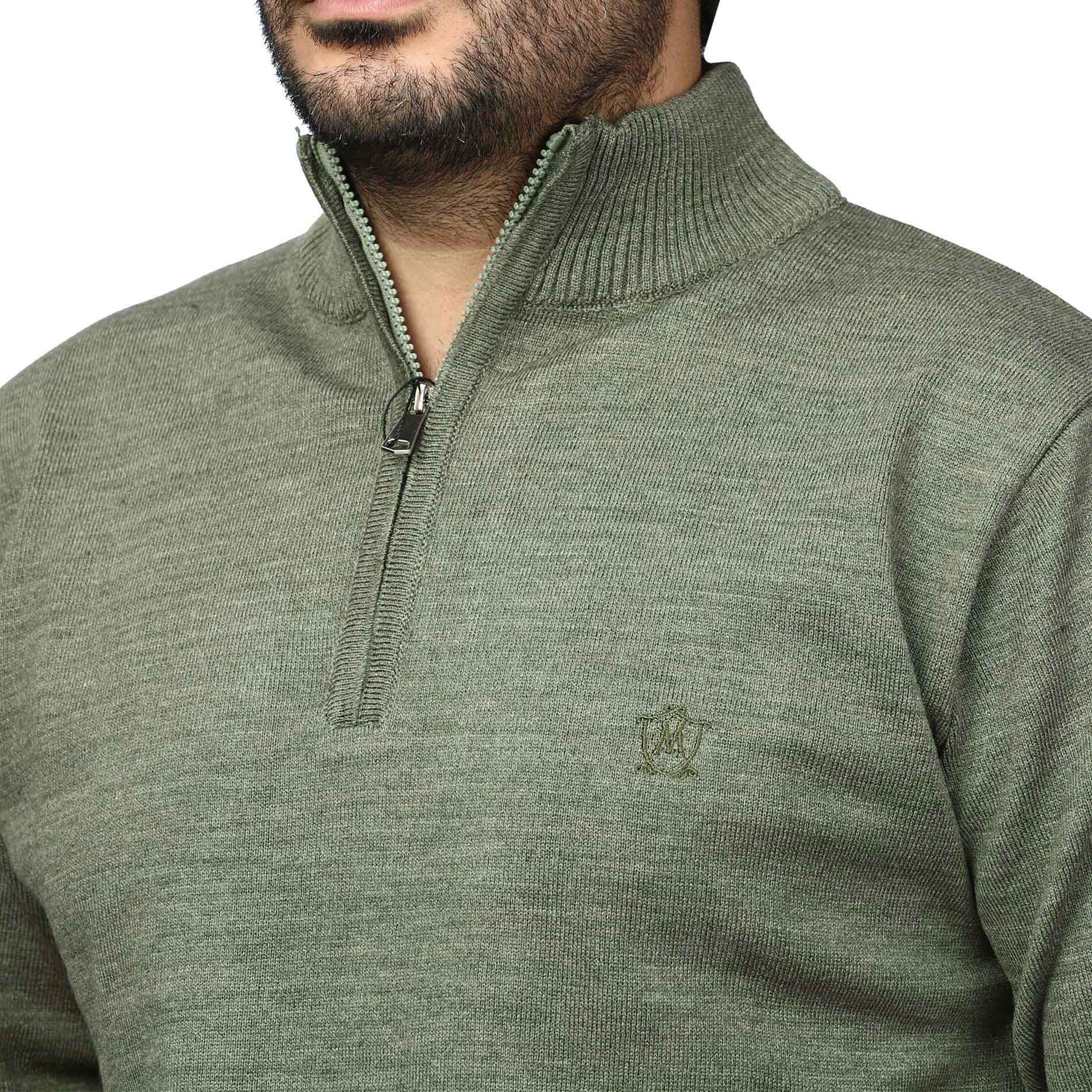 پلیور بافت یقه نیم زیپ ماراتن مدل 1719853