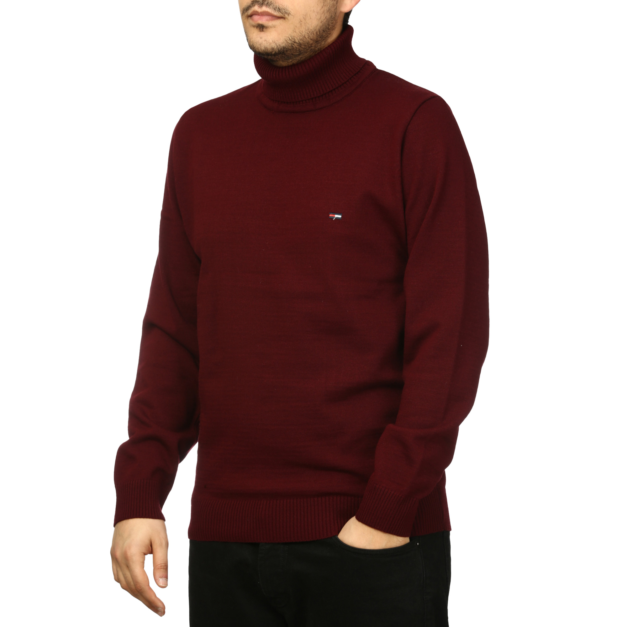 پلیور بافت یقه اسکی مردانه مدل 689856