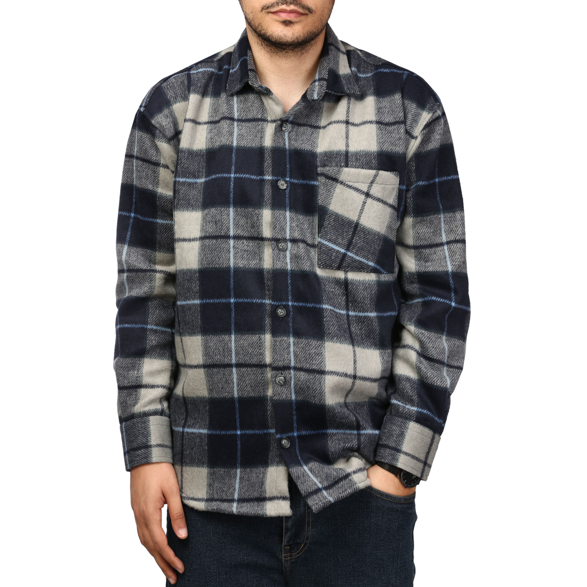 پیراهن پشمی ضخیم مردانه مدل 6203863