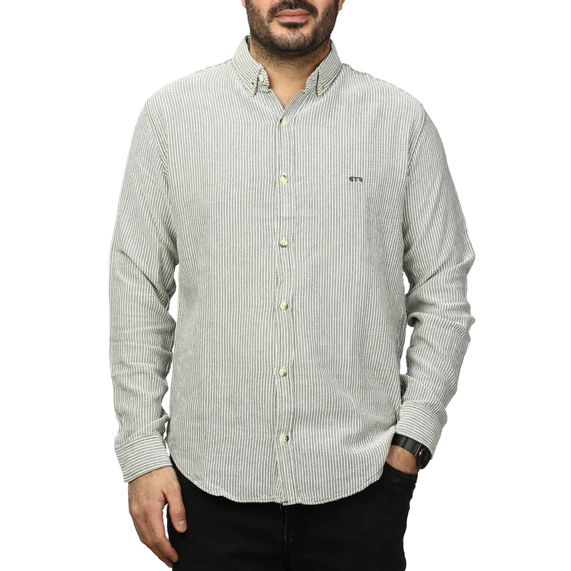پیراهن آستین بلند کنفی مردانه مدل 61011041