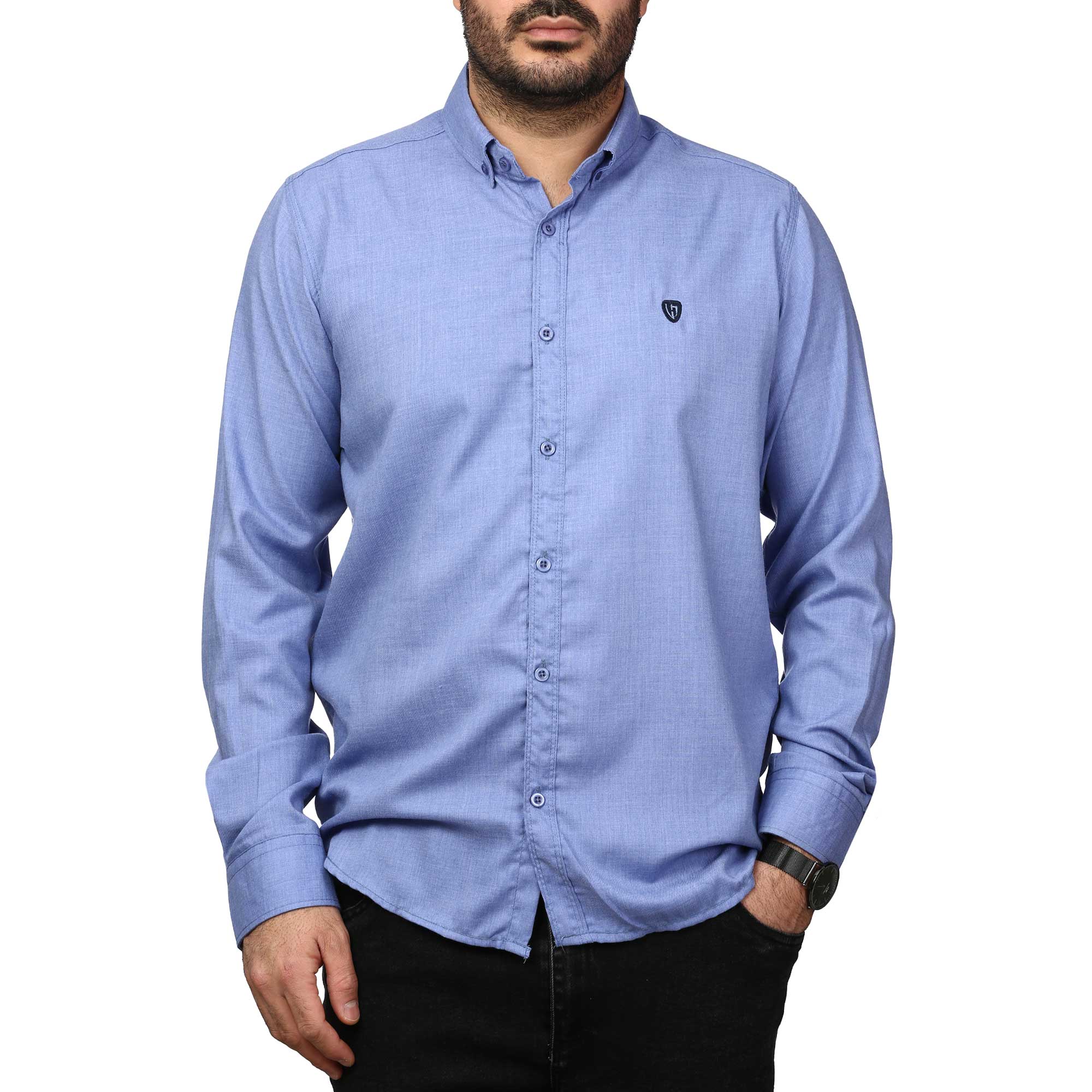 پیراهن آستین بلند ساده مردانه مدل 61029155