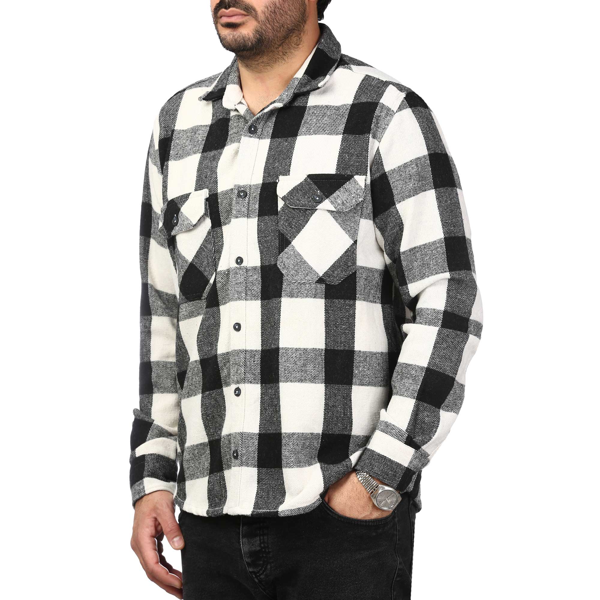 پیراهن آستین بلند پشمی ضخیم مردانه برند مد مدل 1410381