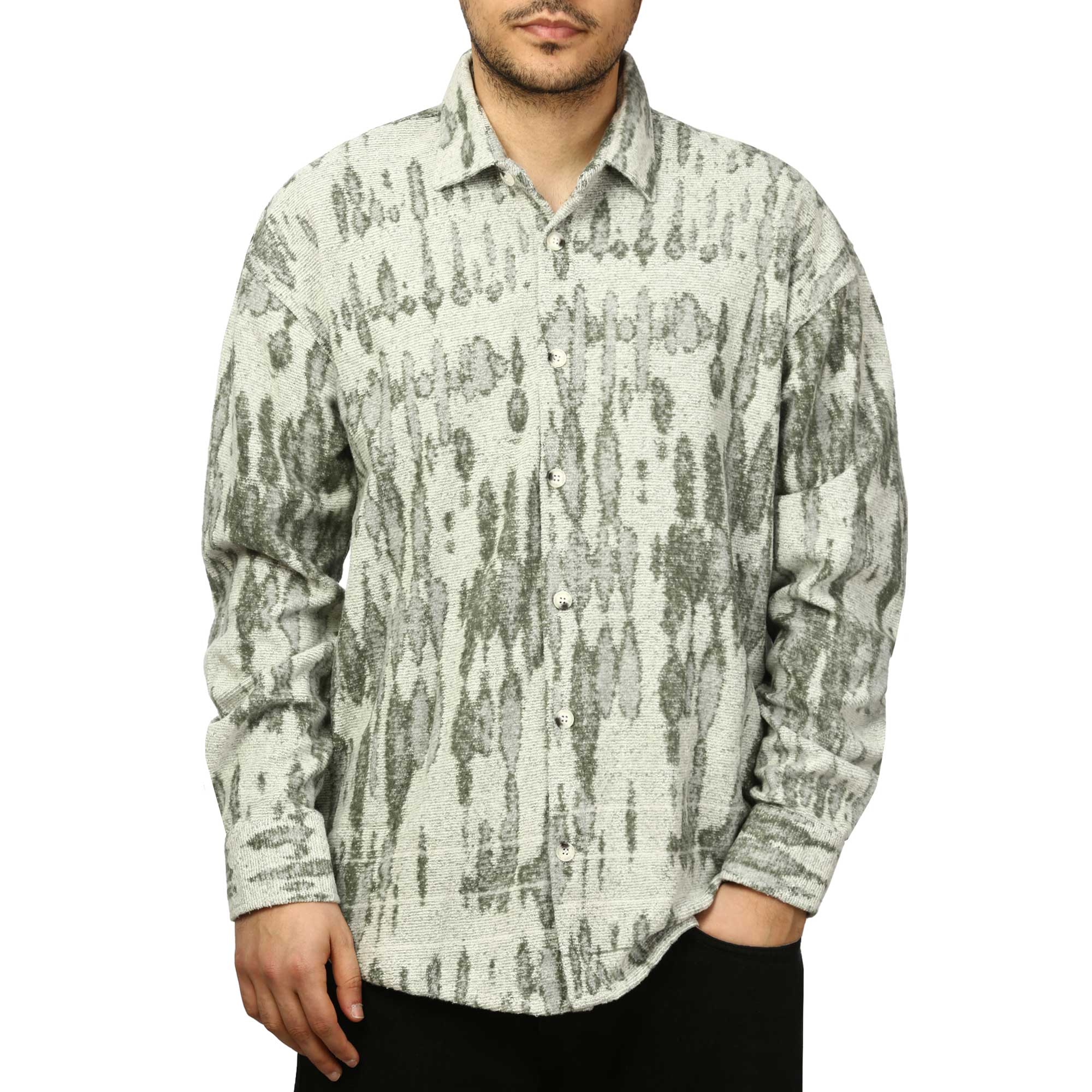 پیراهن آستین بلند طرح دار مردانه مدل 610315
