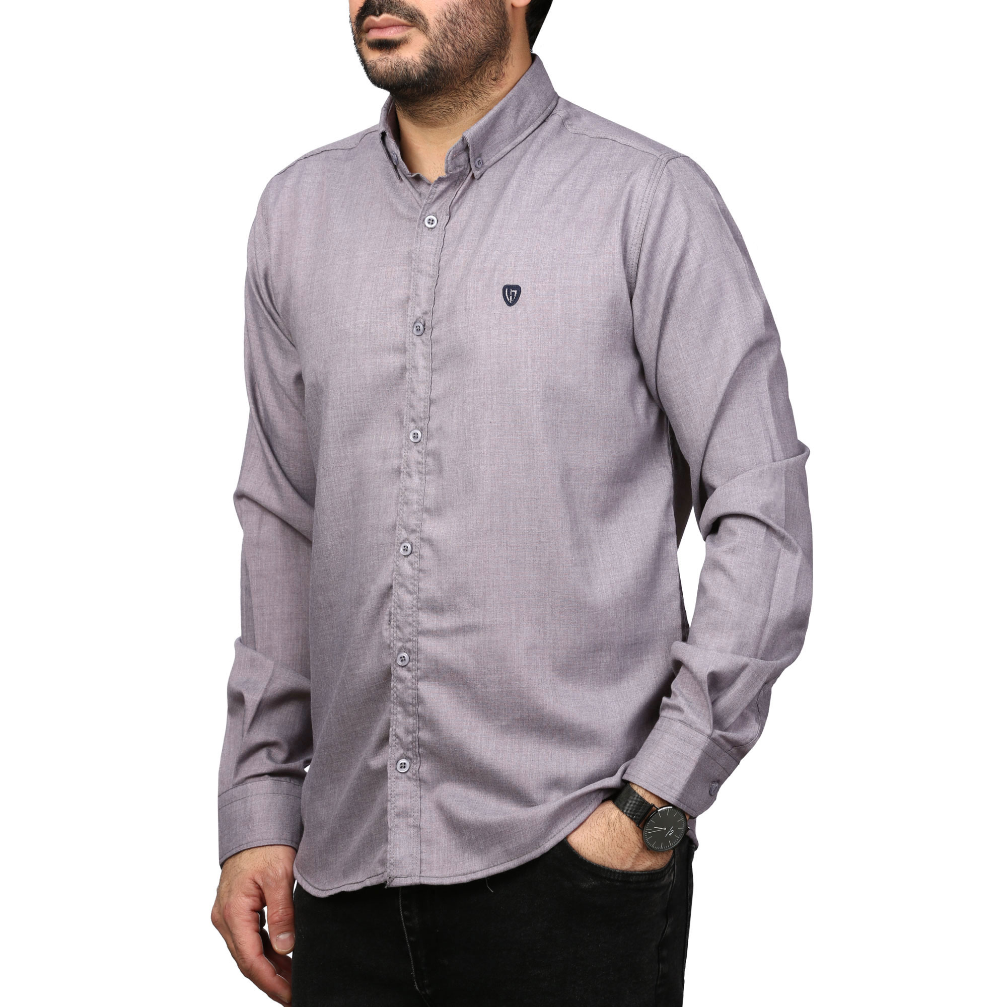 پیراهن آستین بلند ساده مردانه مدل 61029156