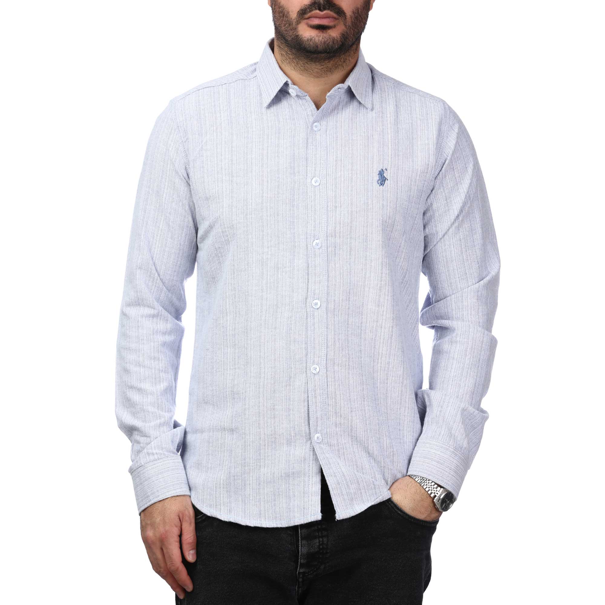 پیراهن آستین بلند راه راه مردانه مدل 6102074