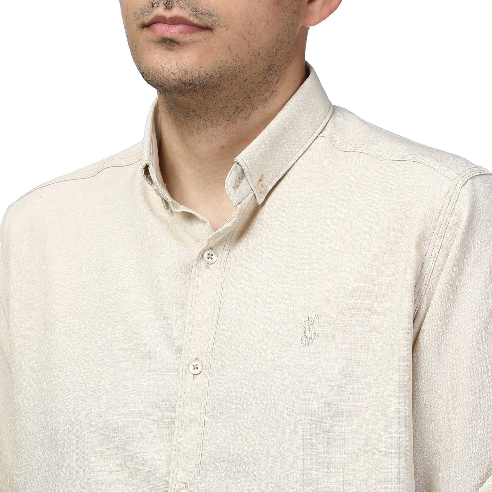 پیراهن آستین بلند لینن مردانه برند مد مدل 1410593