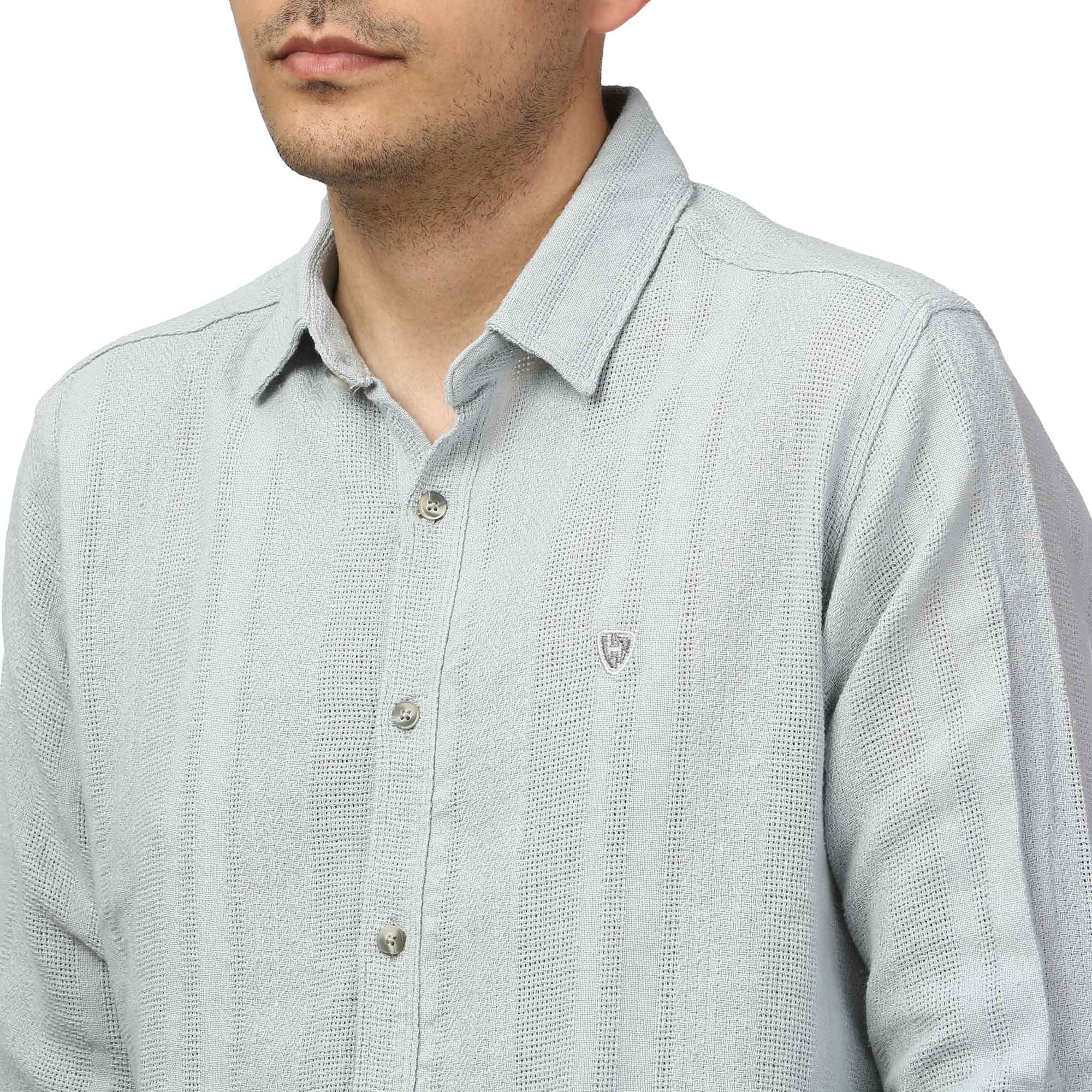 پیراهن آستین بلند کنفی مردانه مدل 61011039