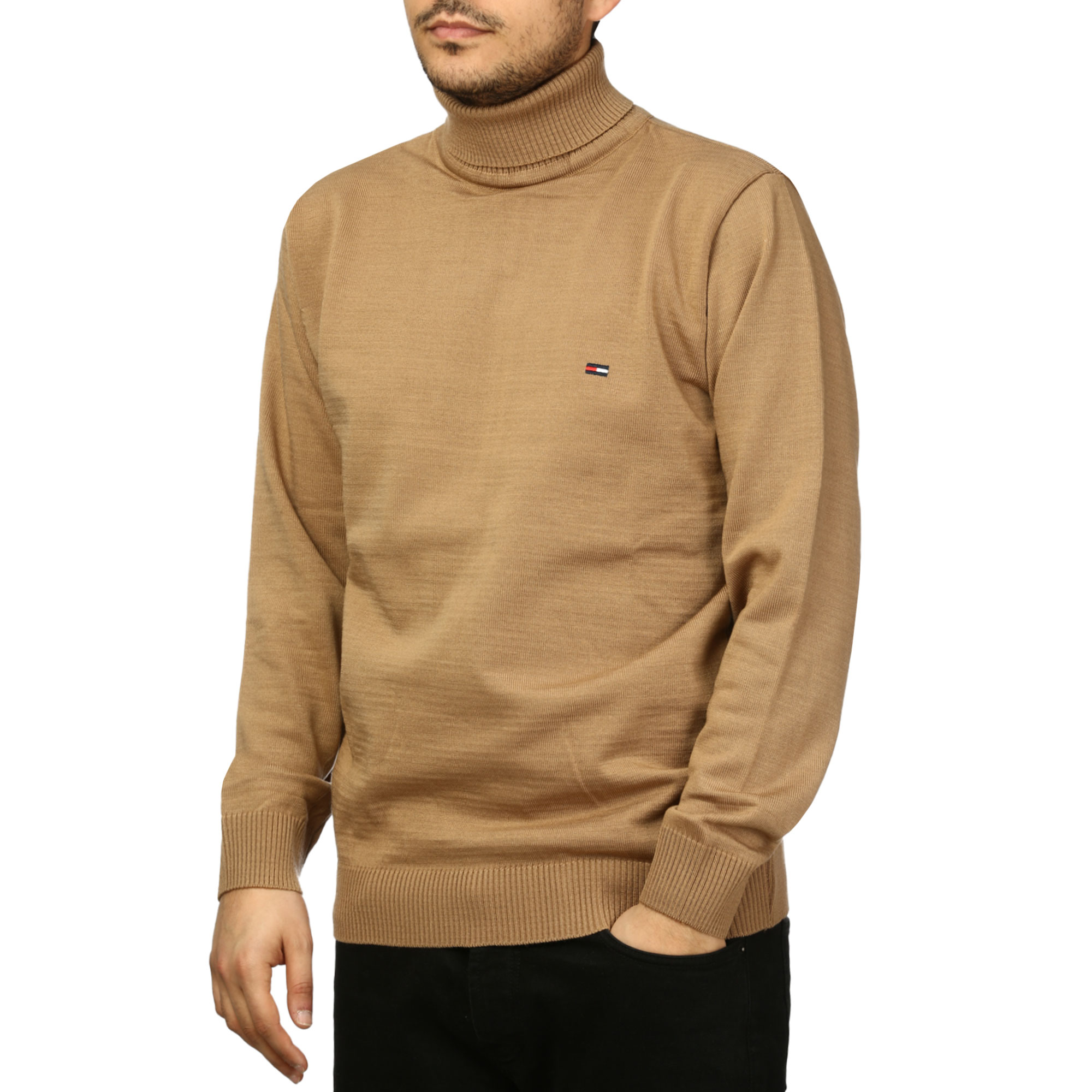 پلیور بافت یقه اسکی مردانه مدل 689855