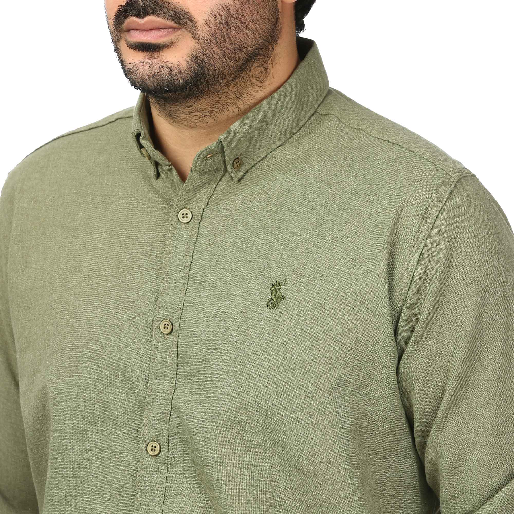 پیراهن آستین بلند لینن مردانه مدل 610593