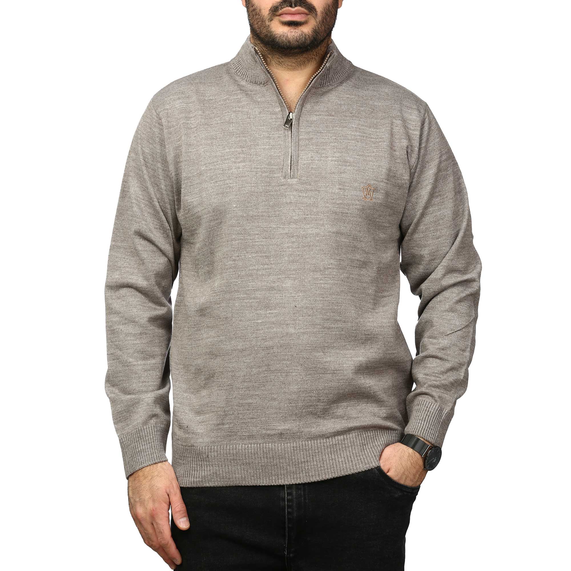 پلیور بافت یقه نیم زیپ ماراتن مدل 1719851