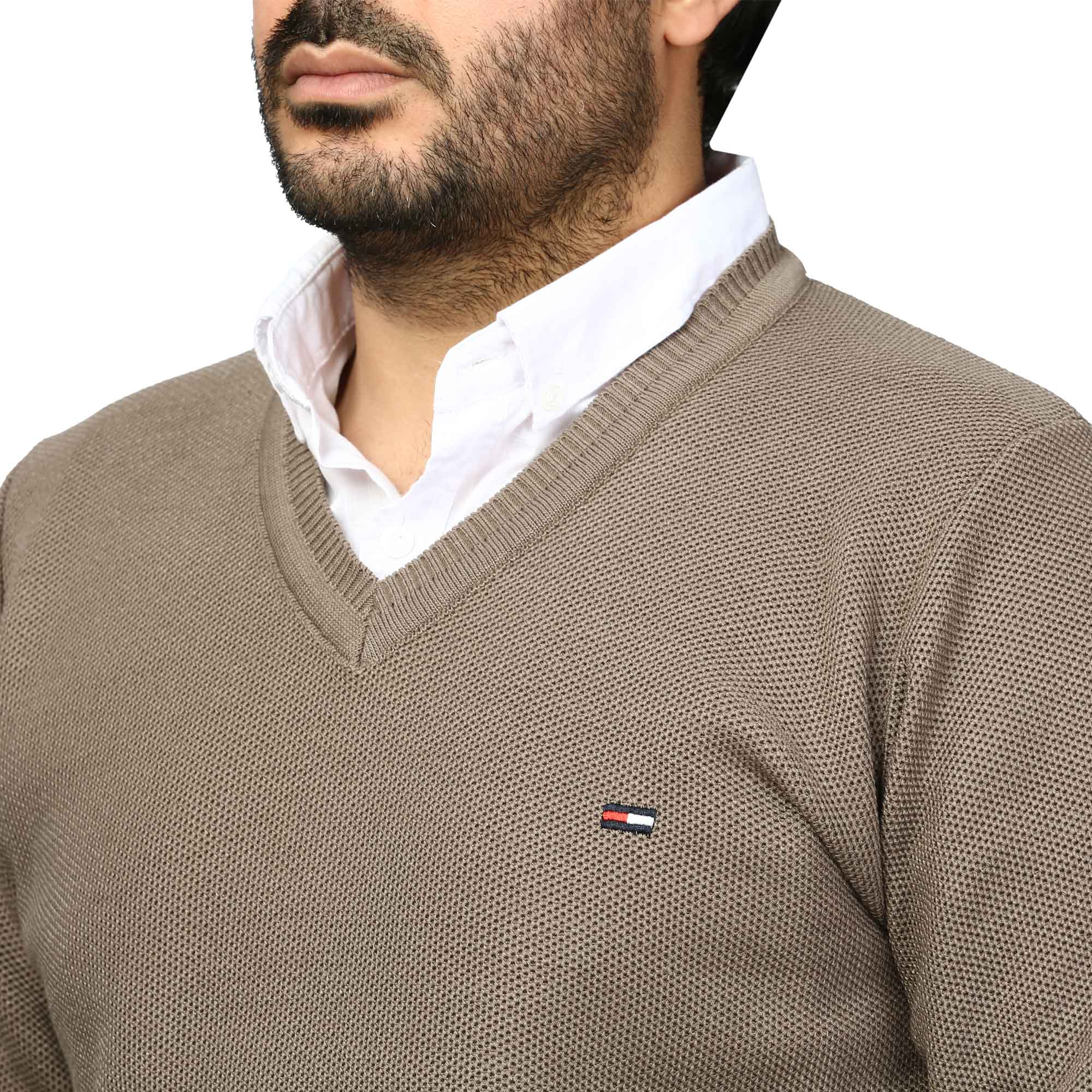 پلیور بافت یقه هفت فندوقی مردانه مدل 669855