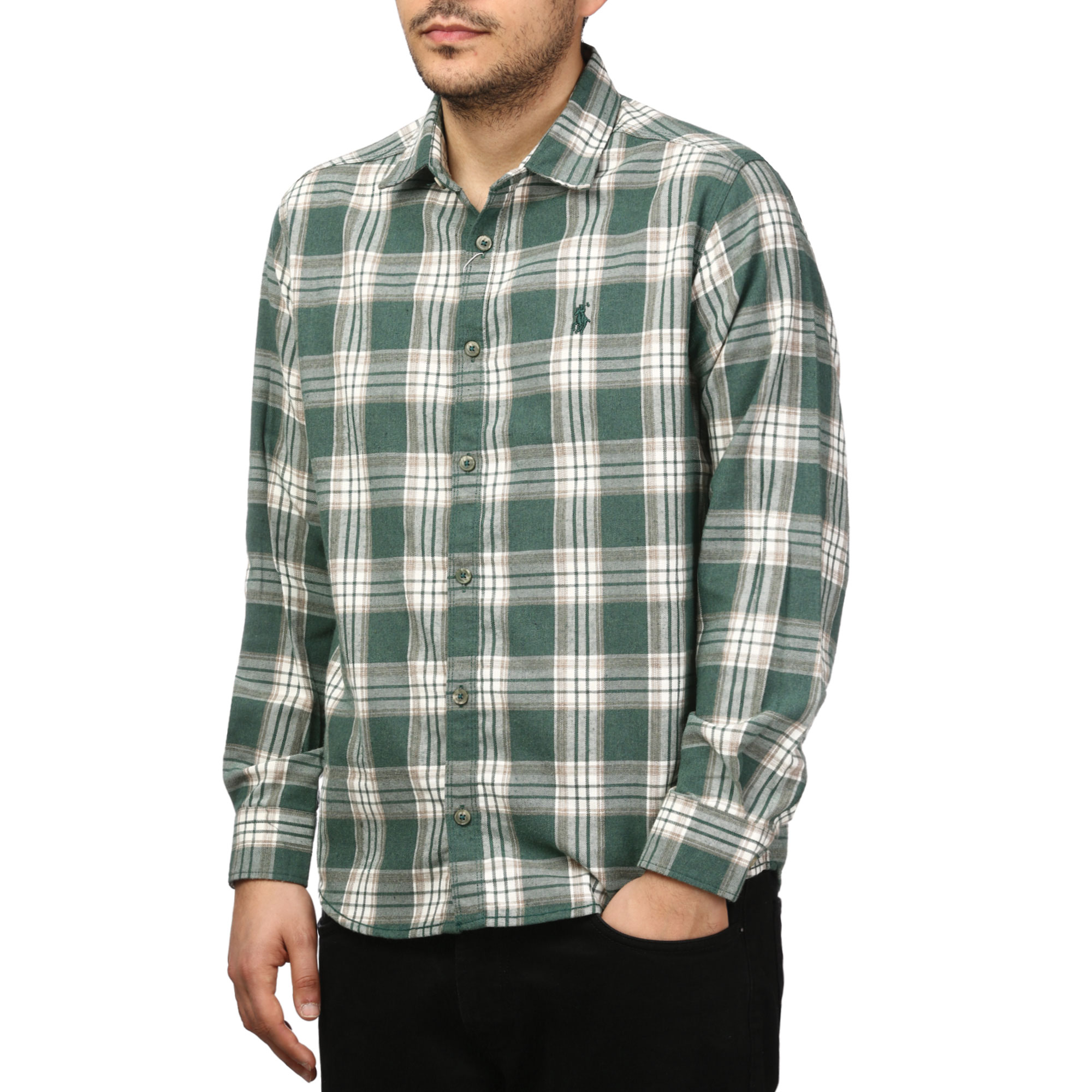 پیراهن آستین بلند پشمی مردانه مدل 61038102