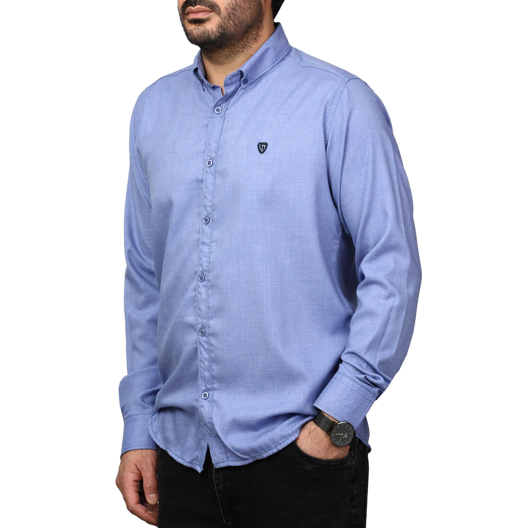 پیراهن آستین بلند ساده مردانه مدل 61029155