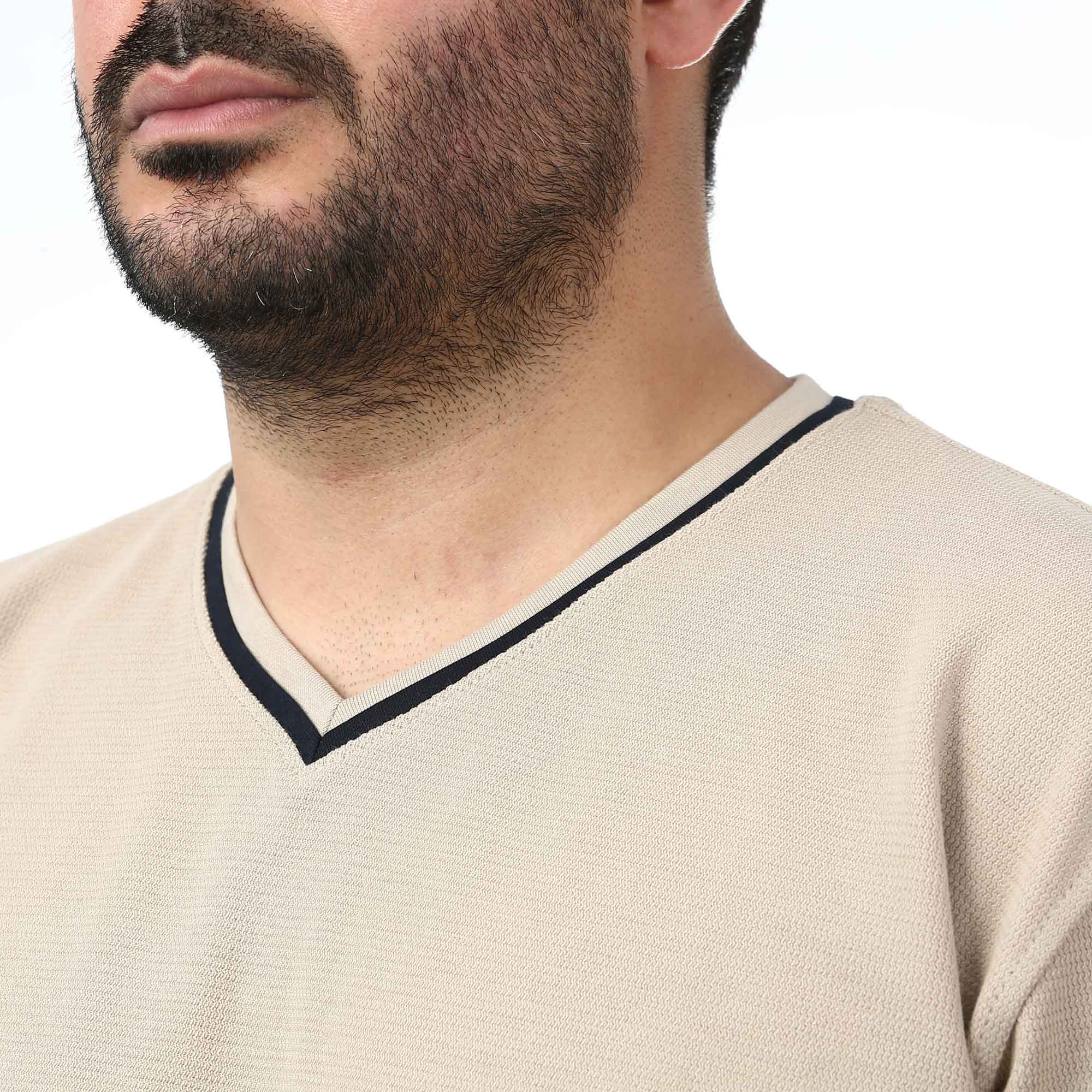 تیشرت آستین کوتاه یقه هفت مردانه کاکتوس مدل 2612544