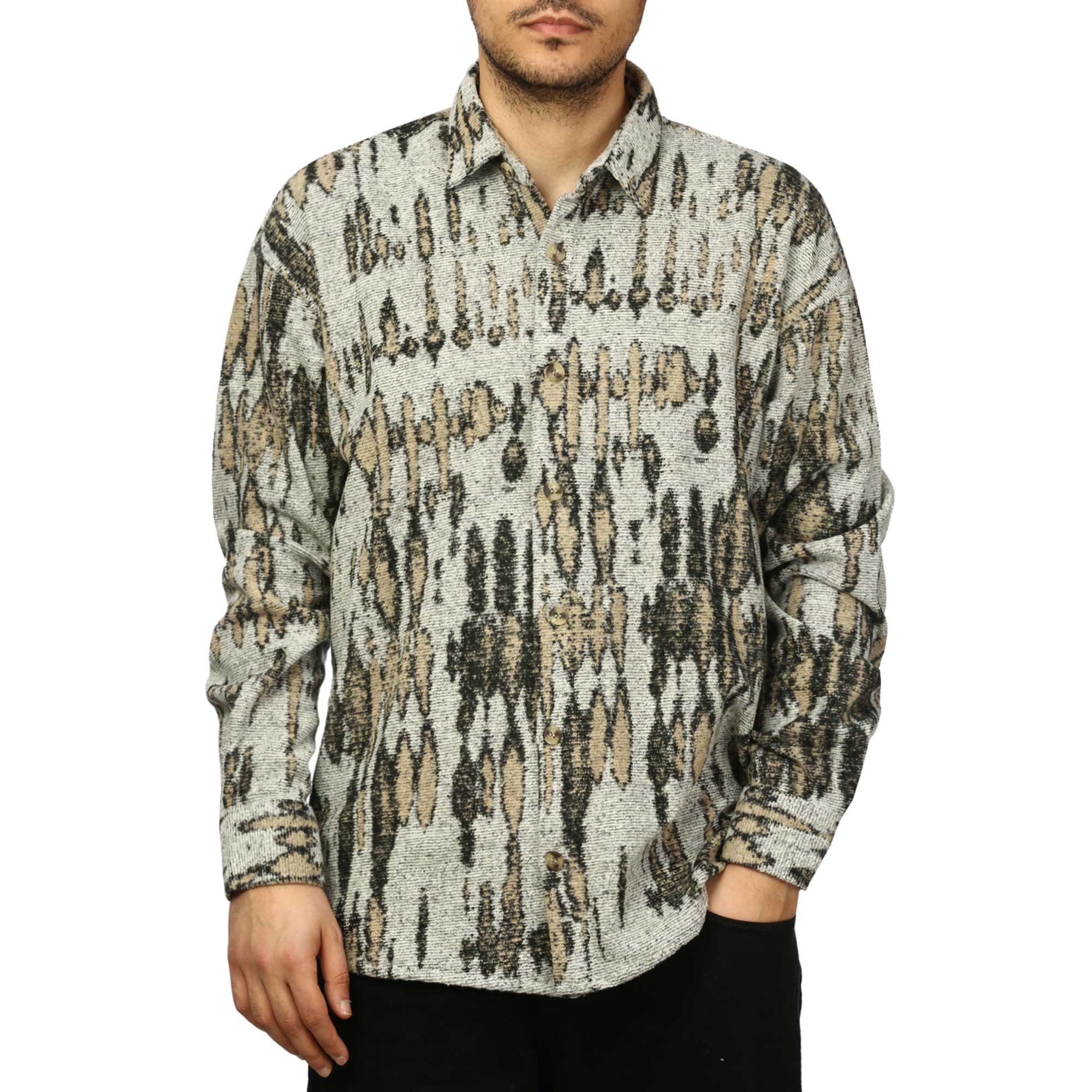 پیراهن آستین بلند طرح دار مردانه مدل 610313