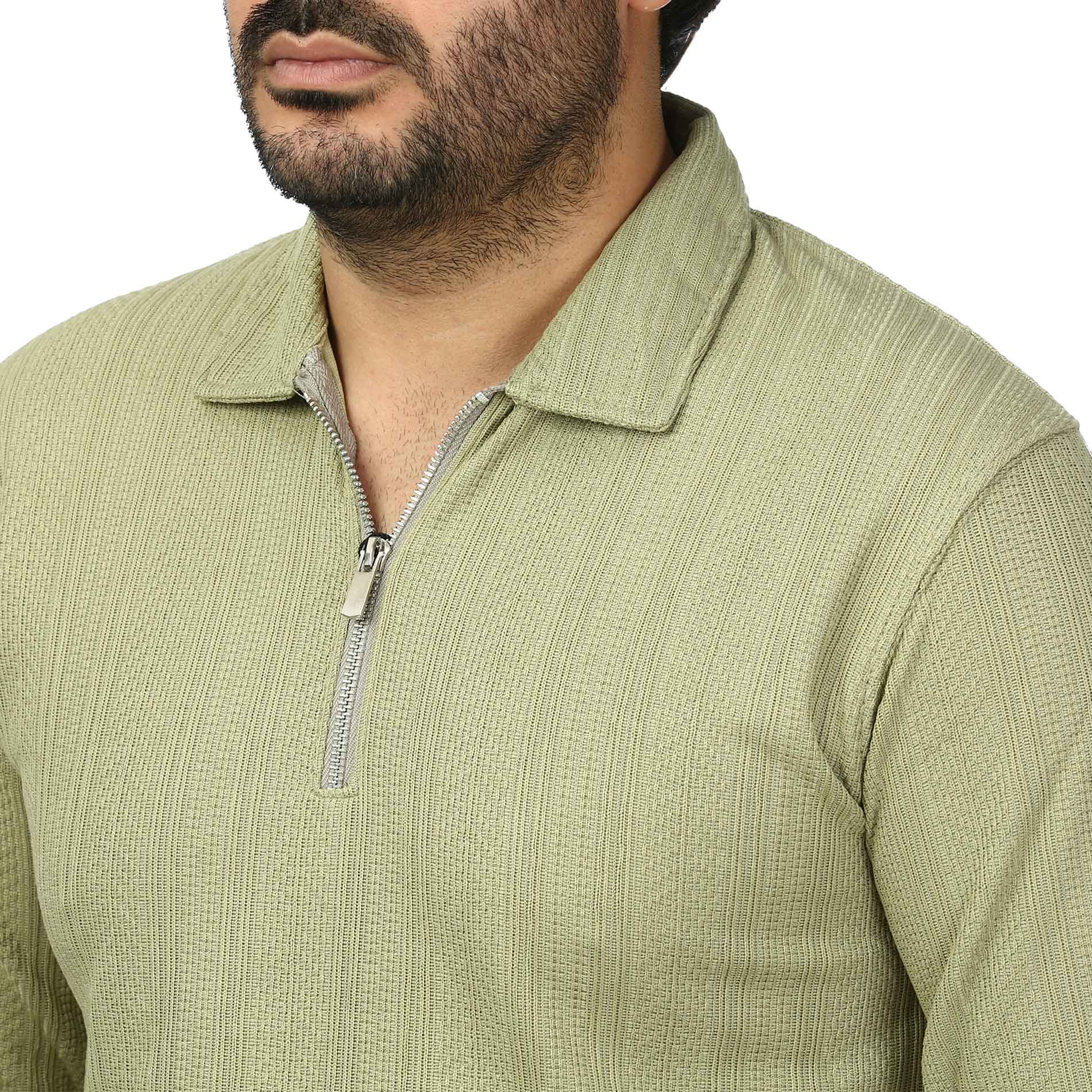 پولوشرت آستین بلند نیم زیپ مردانه سیزر مدل 1550455