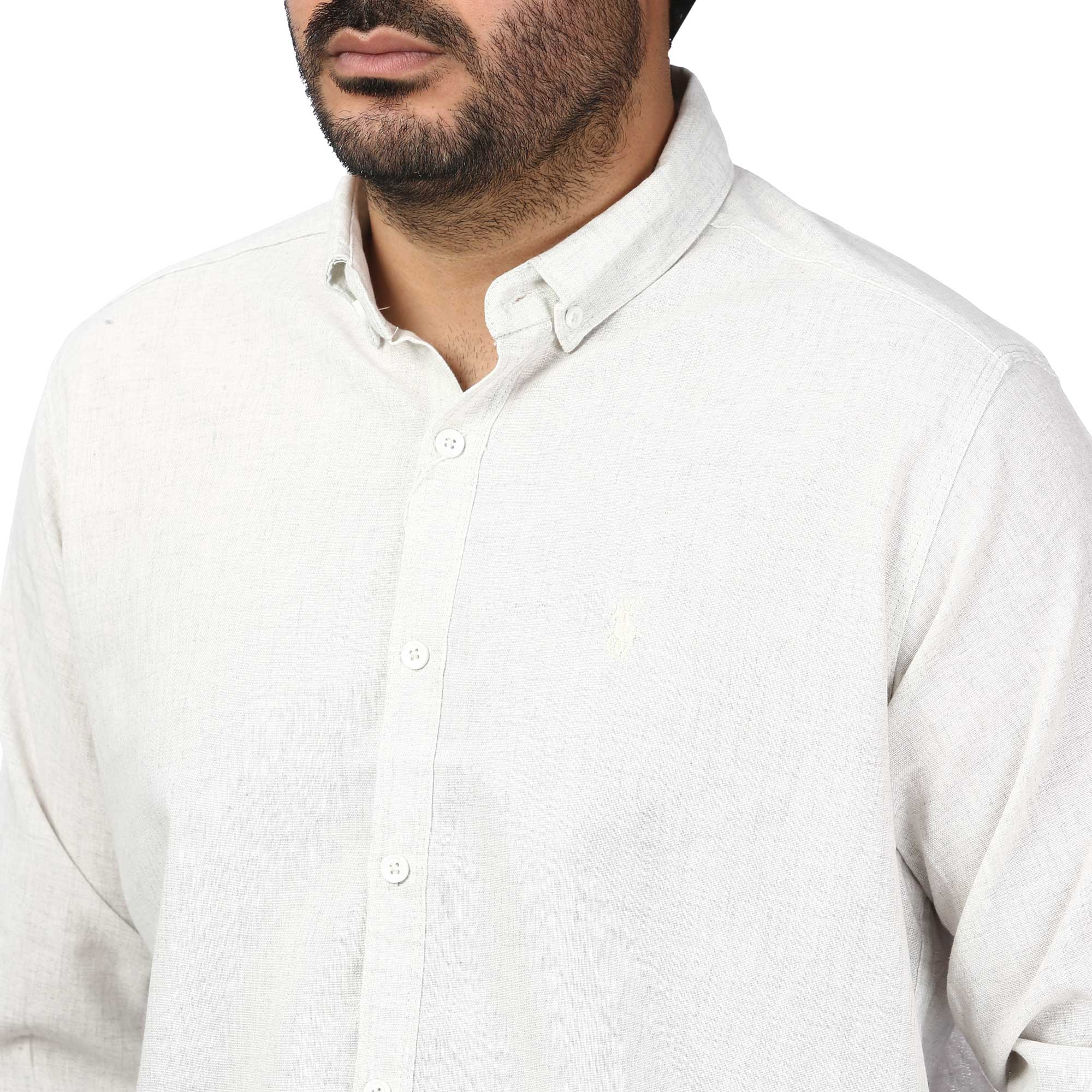 پیراهن آستین بلند لینن مردانه مدل 610594