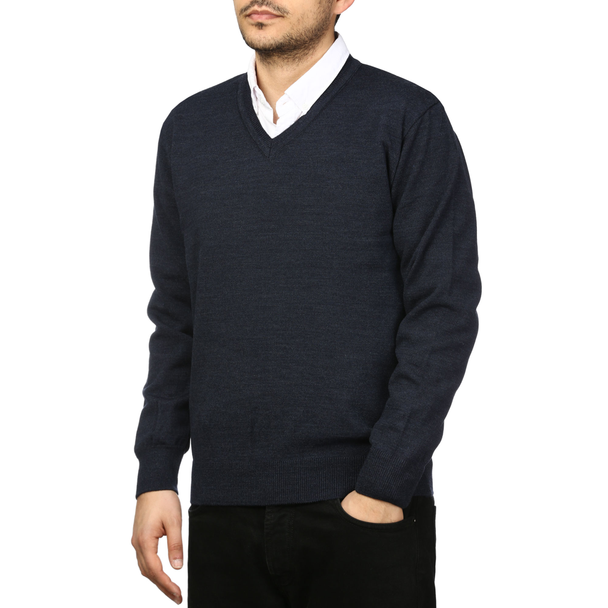 پلیور بافت یقه هفت مردانه ماراتن مدل 1769859