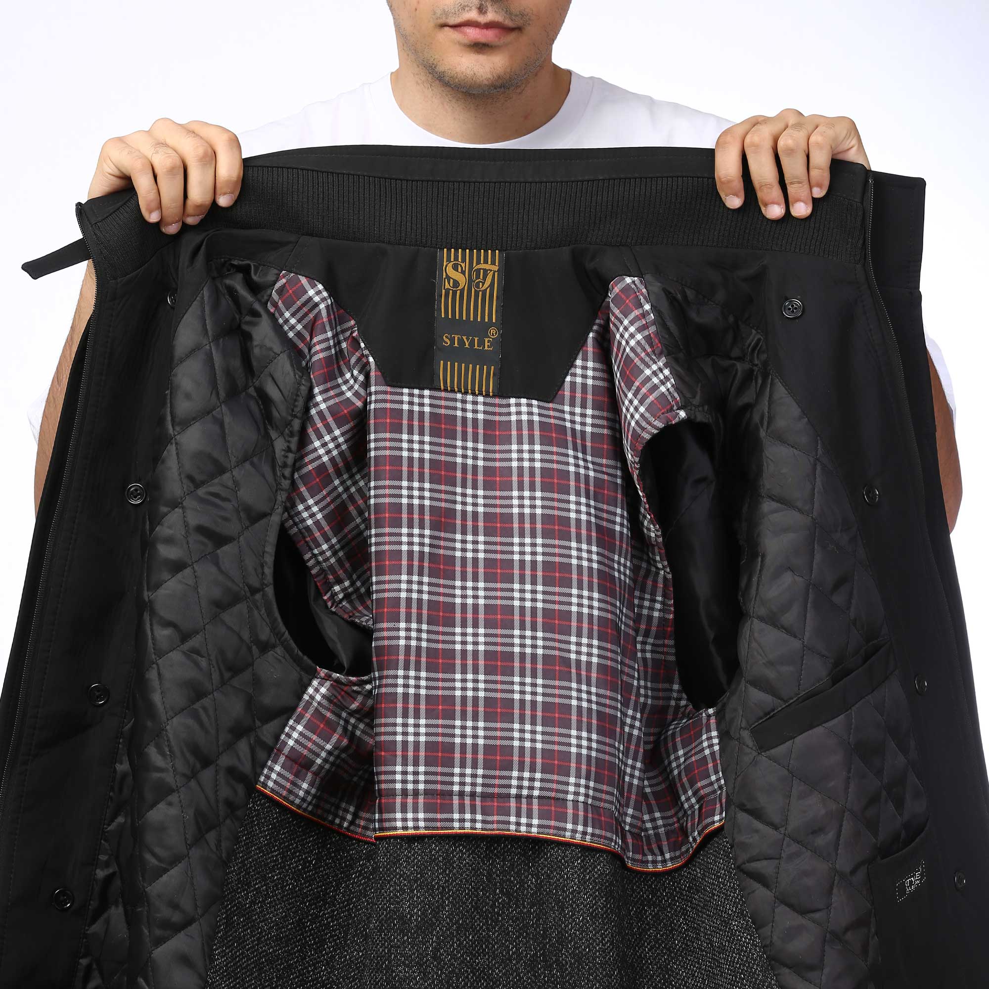 بارانی بلند جلیقه دار مردانه مدل 65761