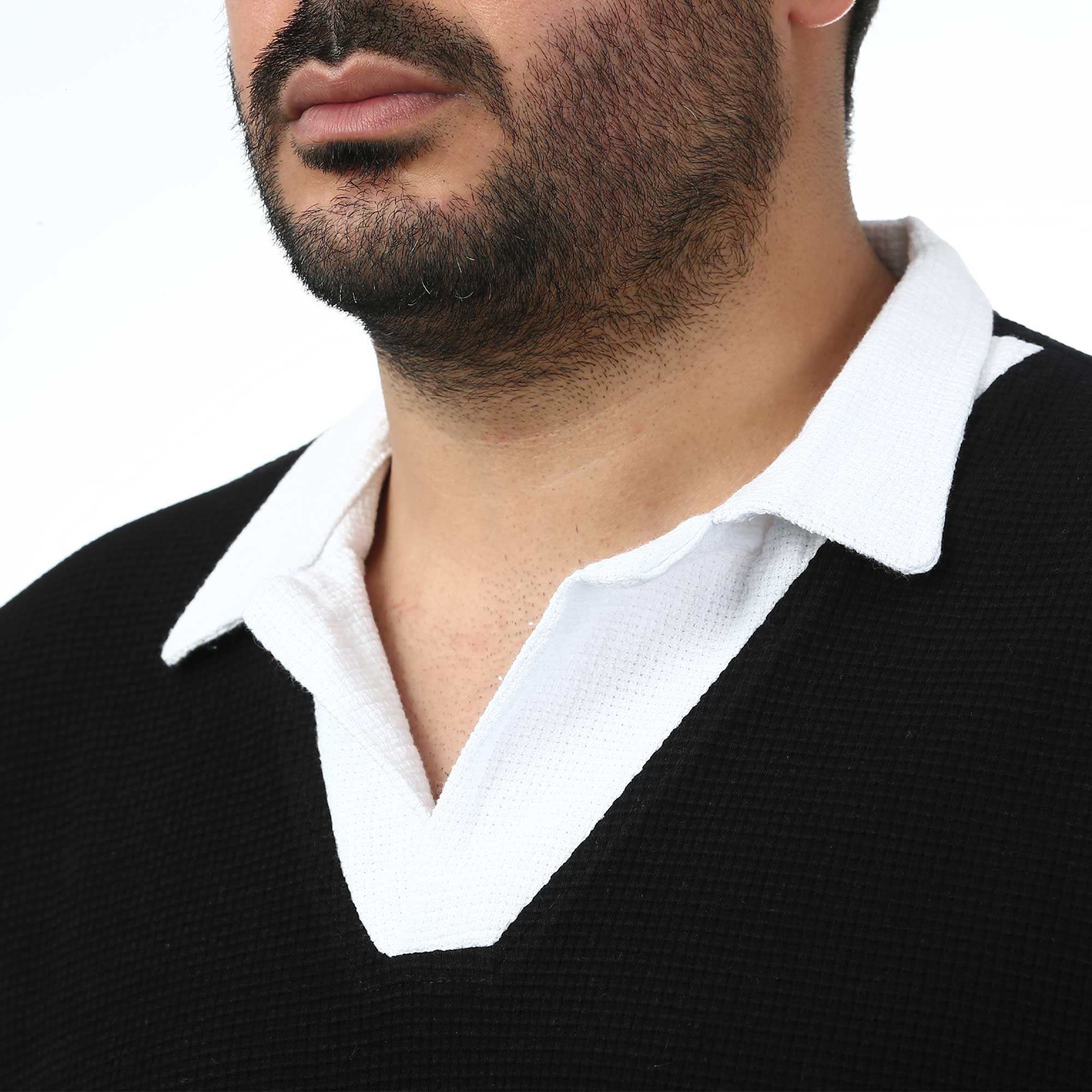 پولوشرت آستین کوتاه  یقه شکاری مردانه سیزر مدل 15611243