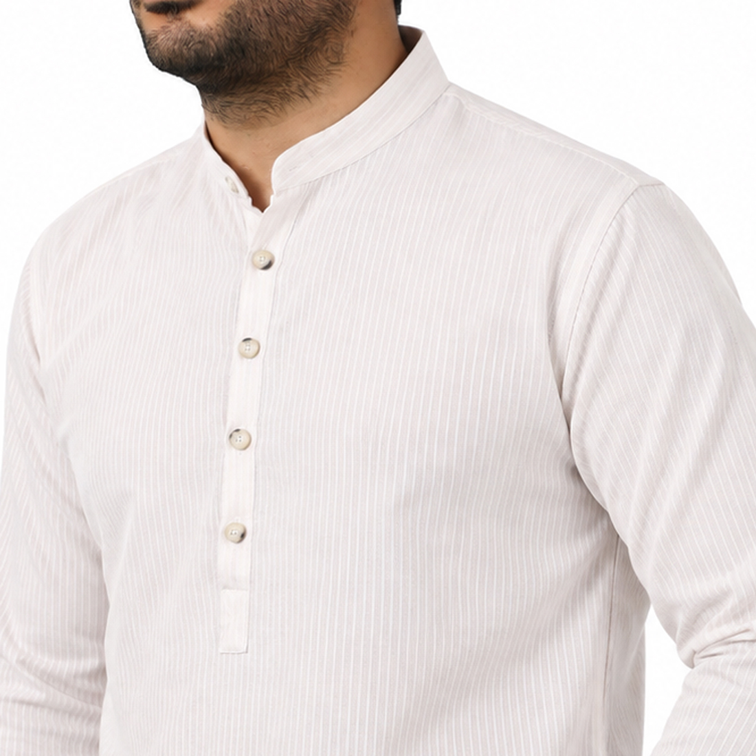 پیراهن آستین بلند چهار دکمه مردانه مدل 6201691
