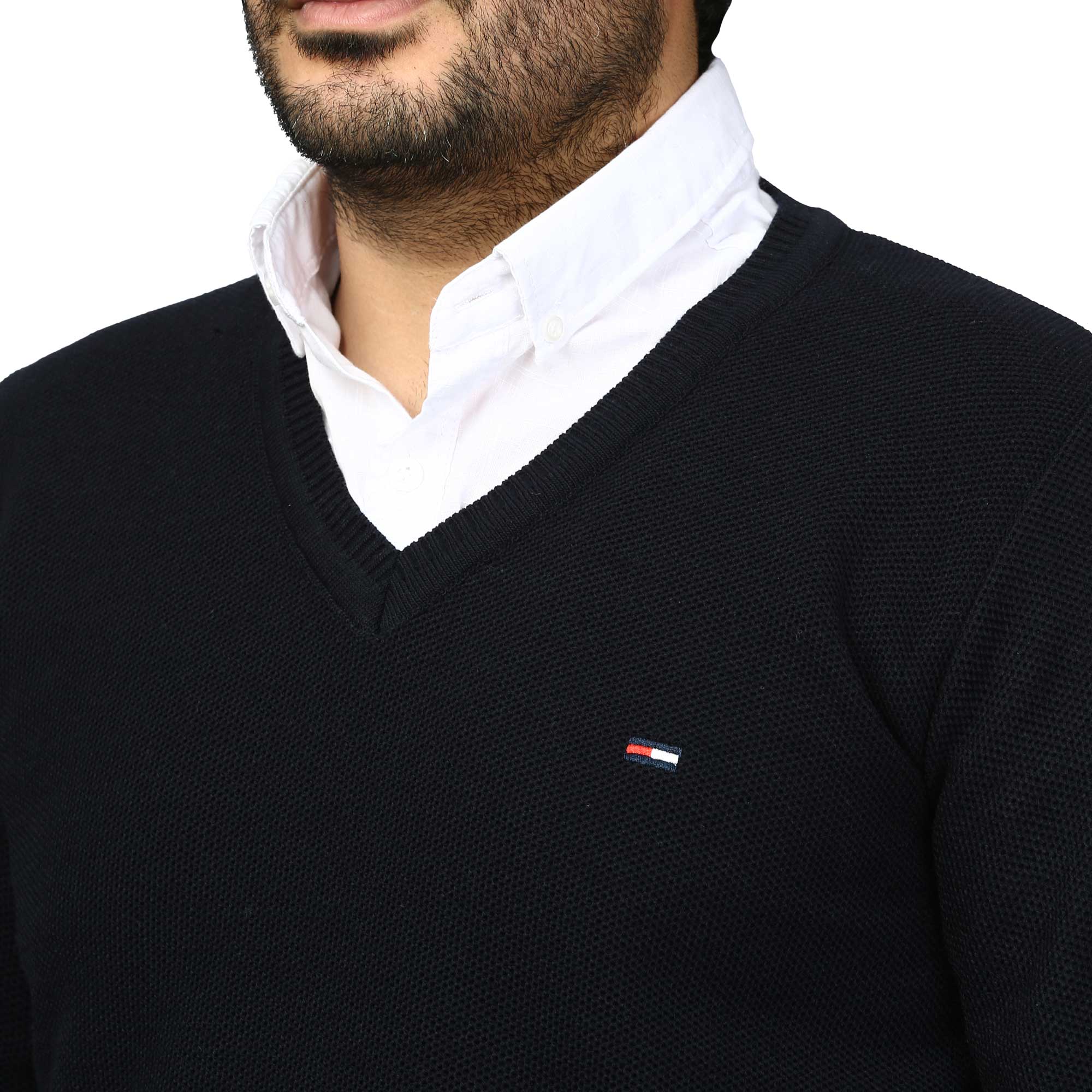 پلیور بافت یقه هفت فندوقی مردانه مدل 669853