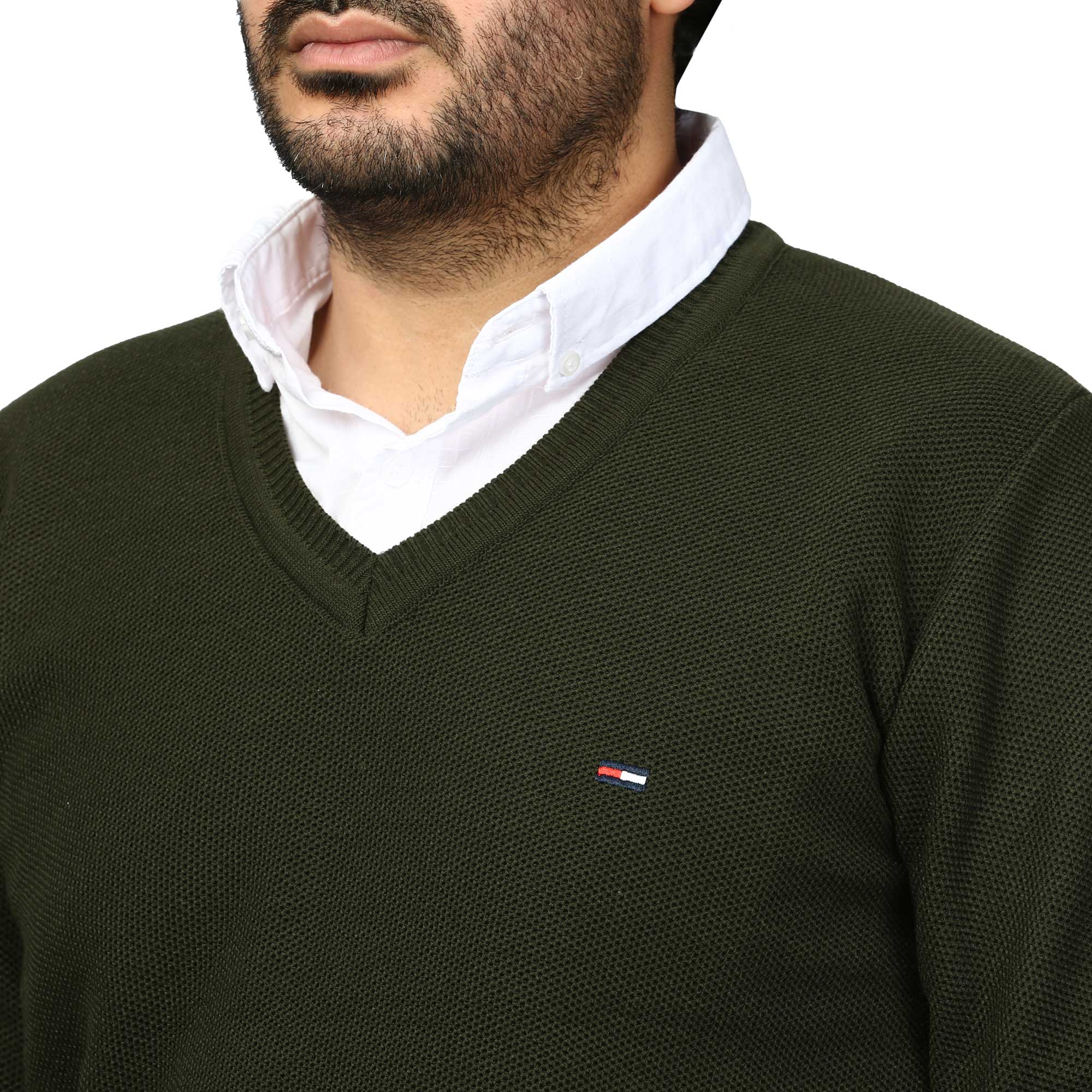 پلیور بافت یقه هفت فندوقی مردانه مدل 669859