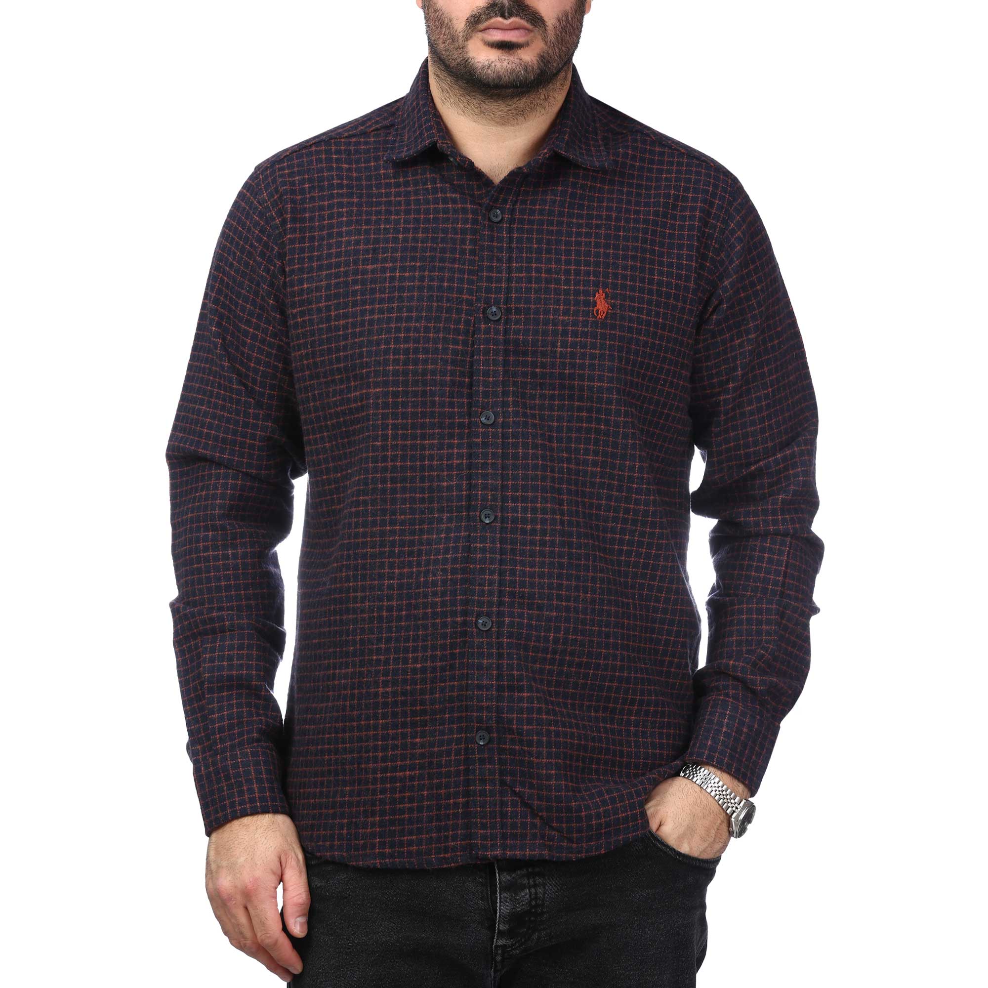 پیراهن آستین بلند پشمی مردانه مدل 61038100