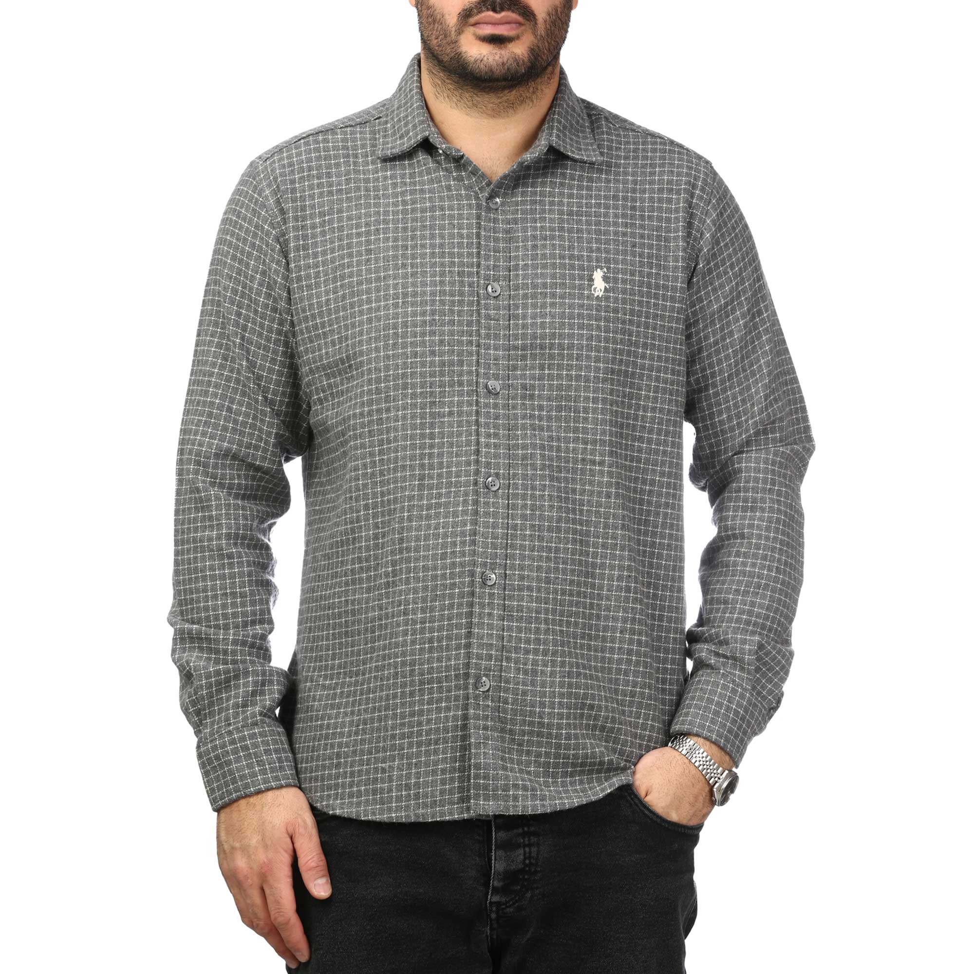 پیراهن آستین بلند پشمی مردانه مدل 6103896