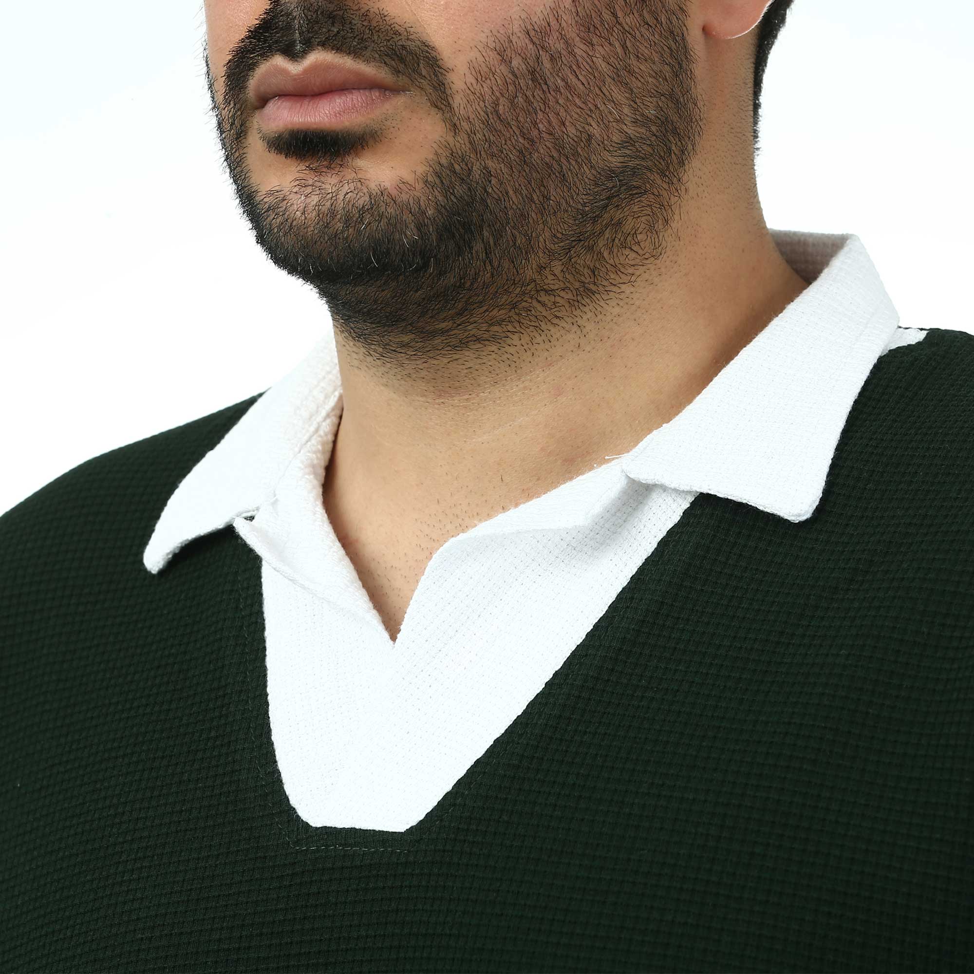 پولوشرت آستین کوتاه  یقه شکاری مردانه سیزر مدل 15611245