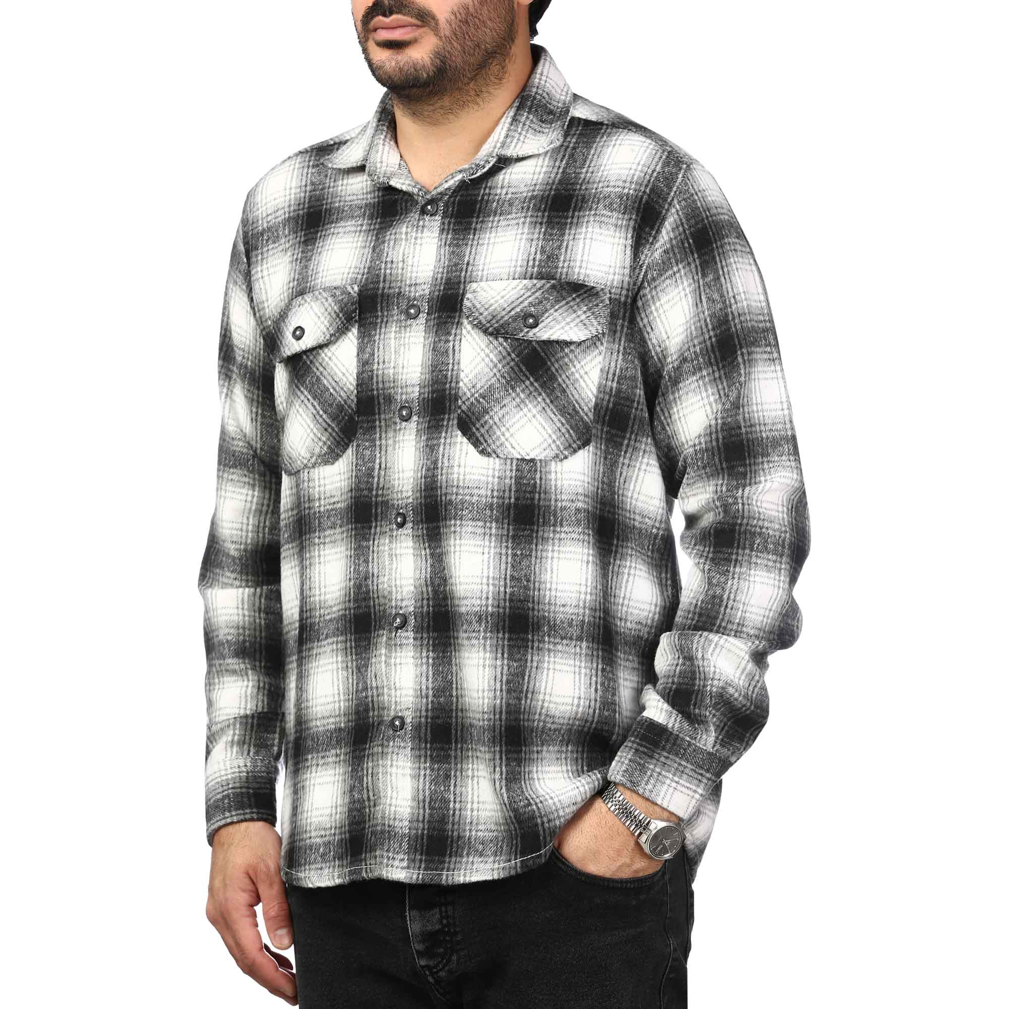 پیراهن آستین بلند پشمی ضخیم مردانه برند مد مدل 1410382
