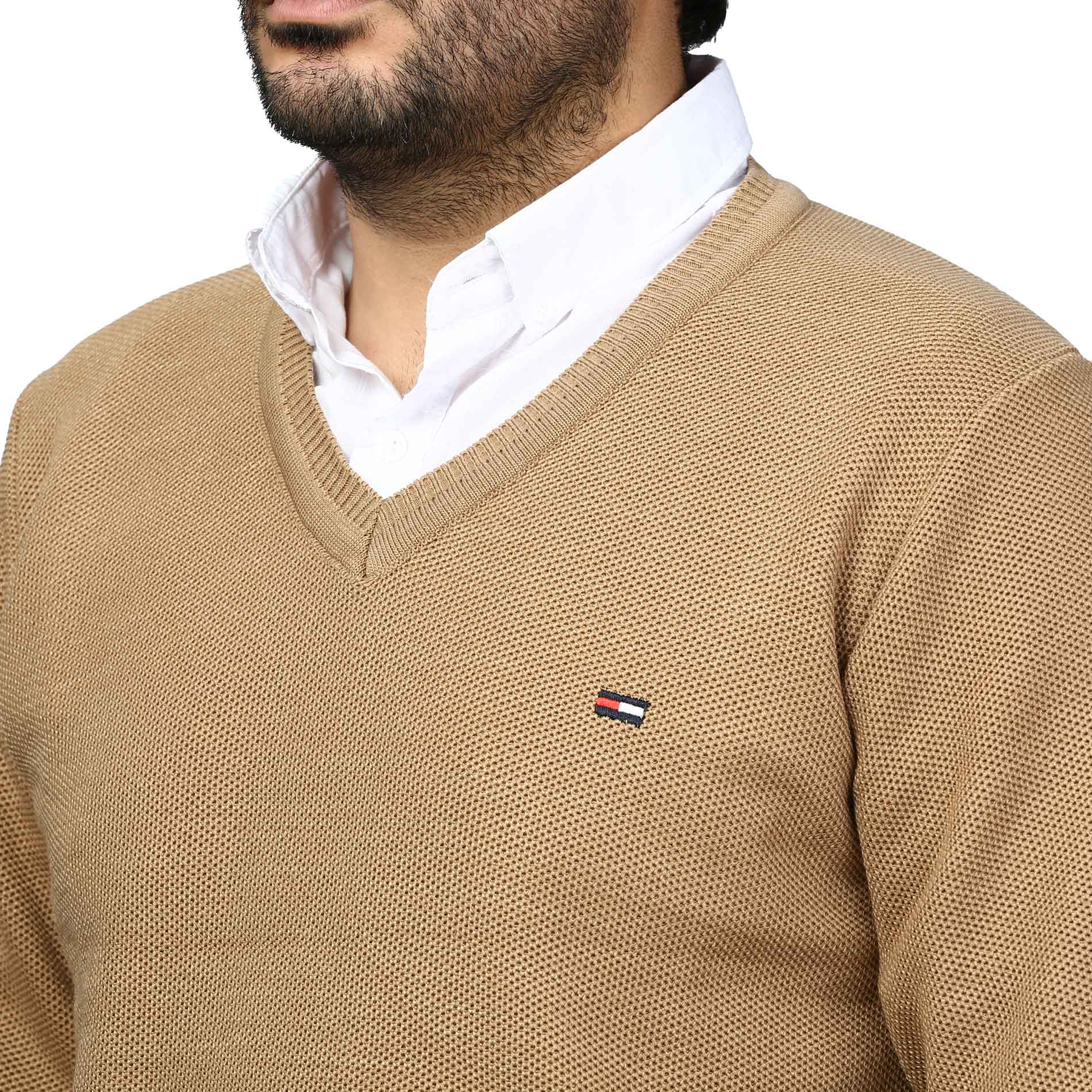 پلیور بافت یقه هفت فندوقی مردانه مدل 6698510