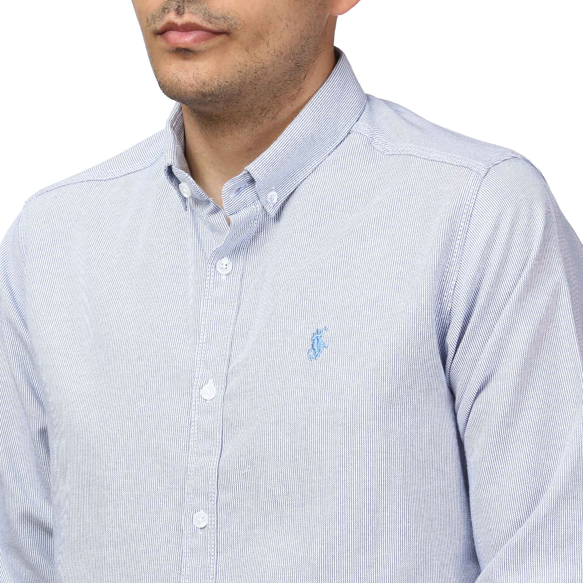 پیراهن آستین بلند راه راه مردانه برند مد مدل 14102016