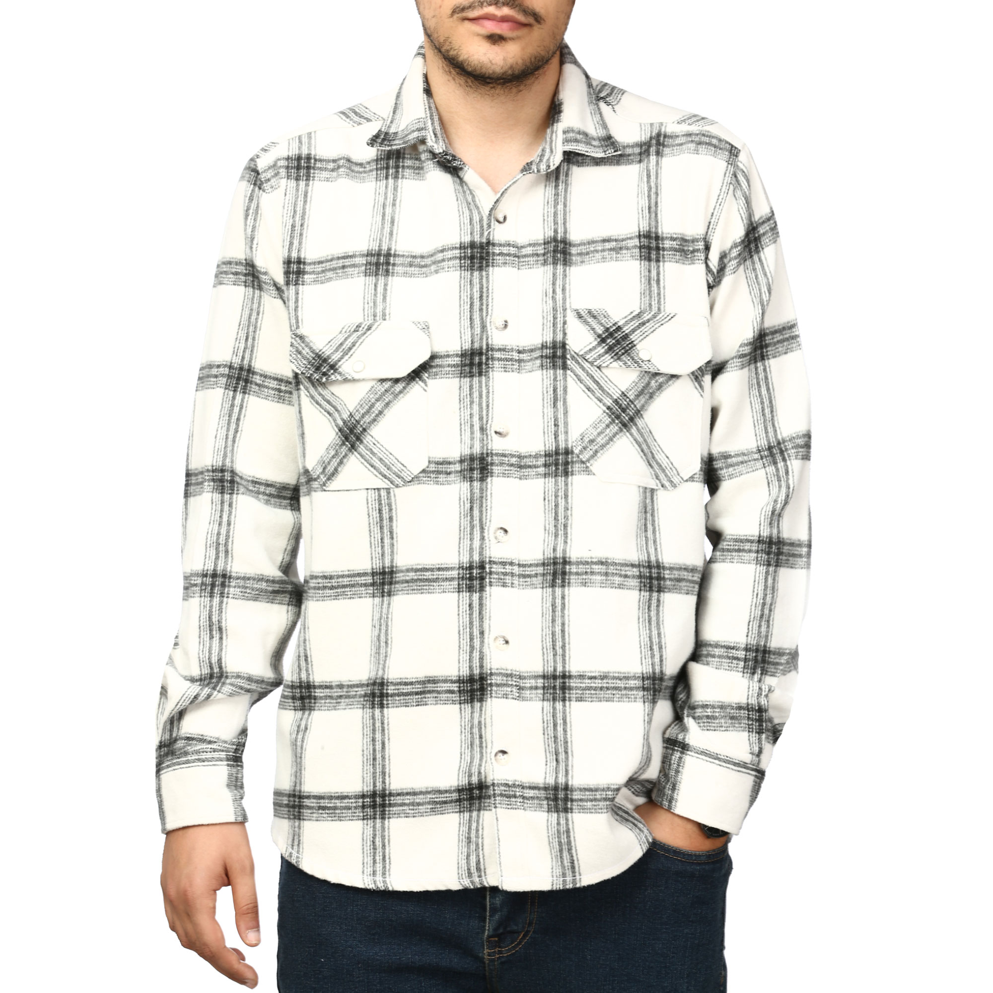 پیراهن آستین بلند پشمی مردانه مدل 6103887