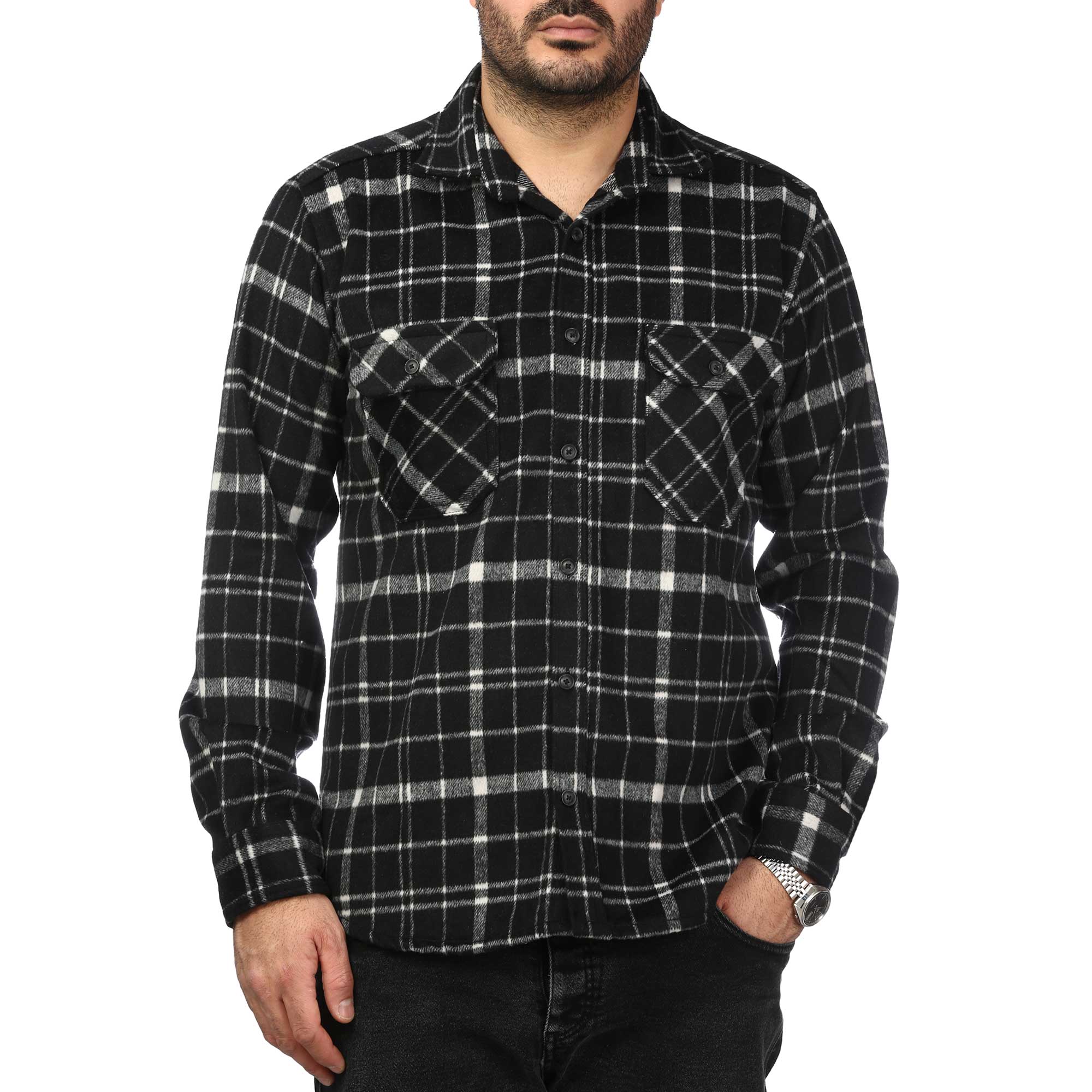 پیراهن آستین بلند پشمی مردانه مدل 6103893