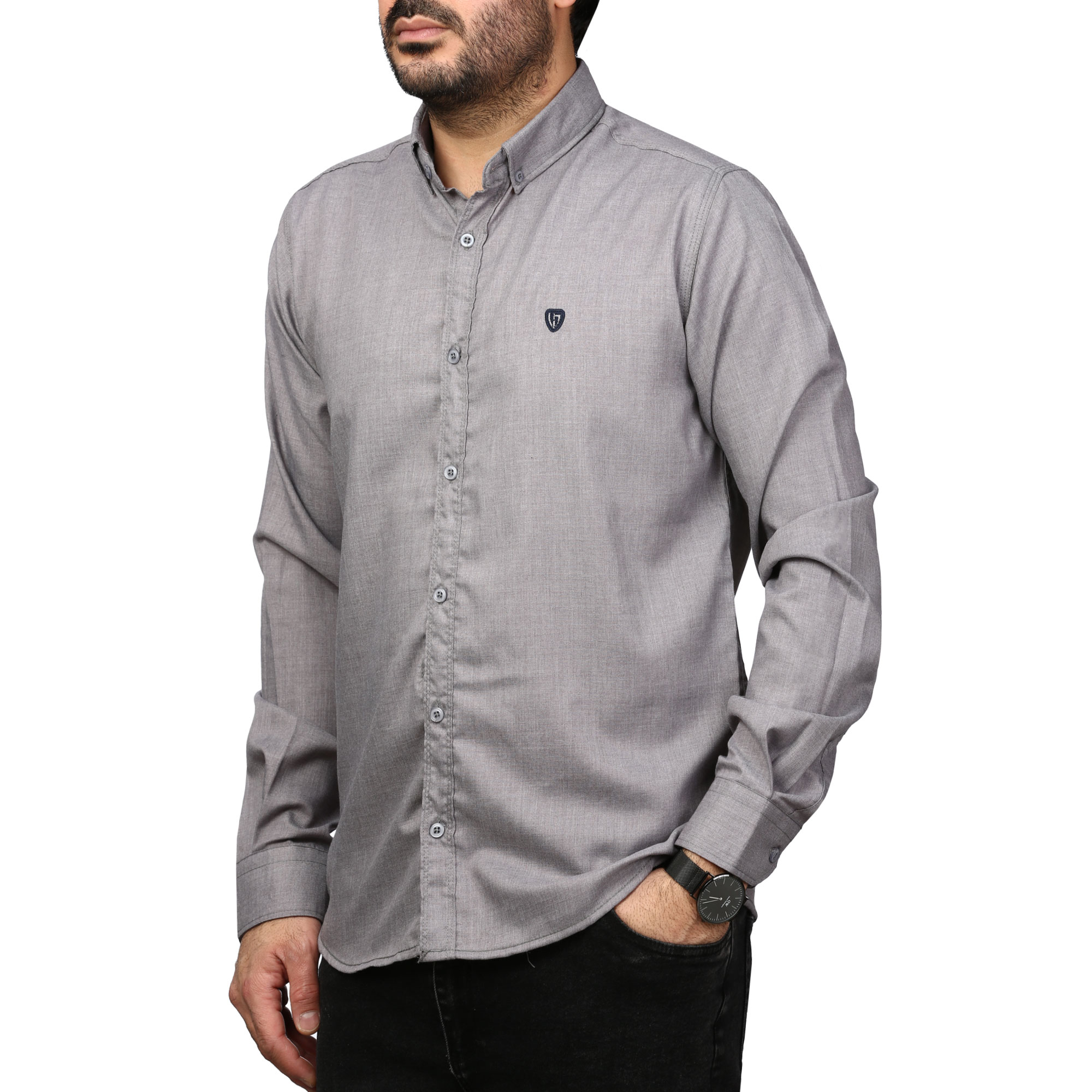 پیراهن آستین بلند ساده مردانه مدل 61029151