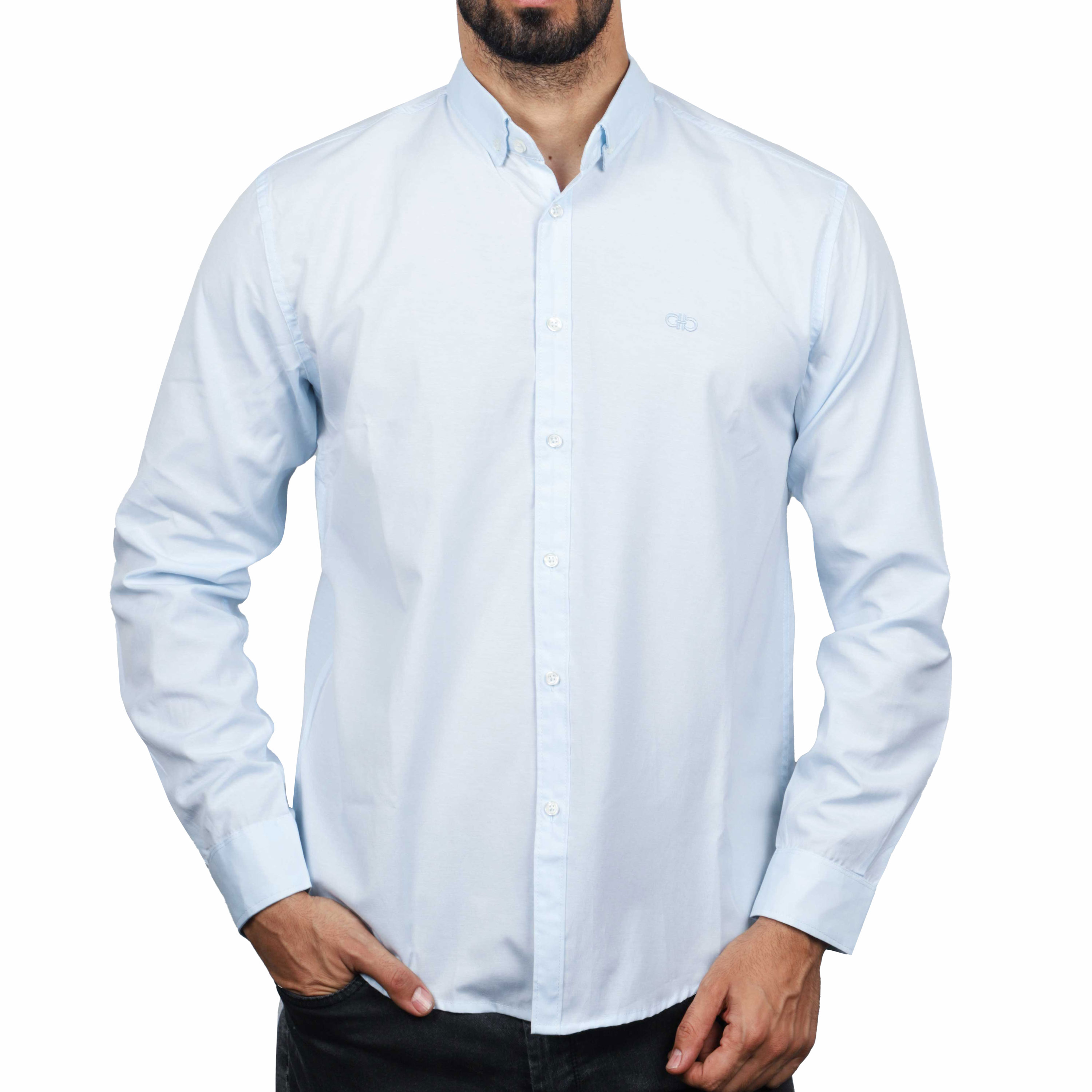 پیراهن آستین بلند ساده مردانه LOCK مدل 2010293