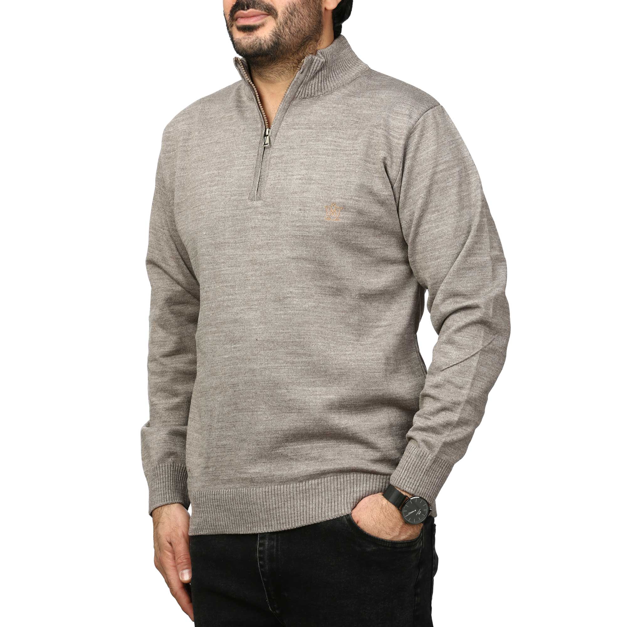 پلیور بافت یقه نیم زیپ ماراتن مدل 1719851