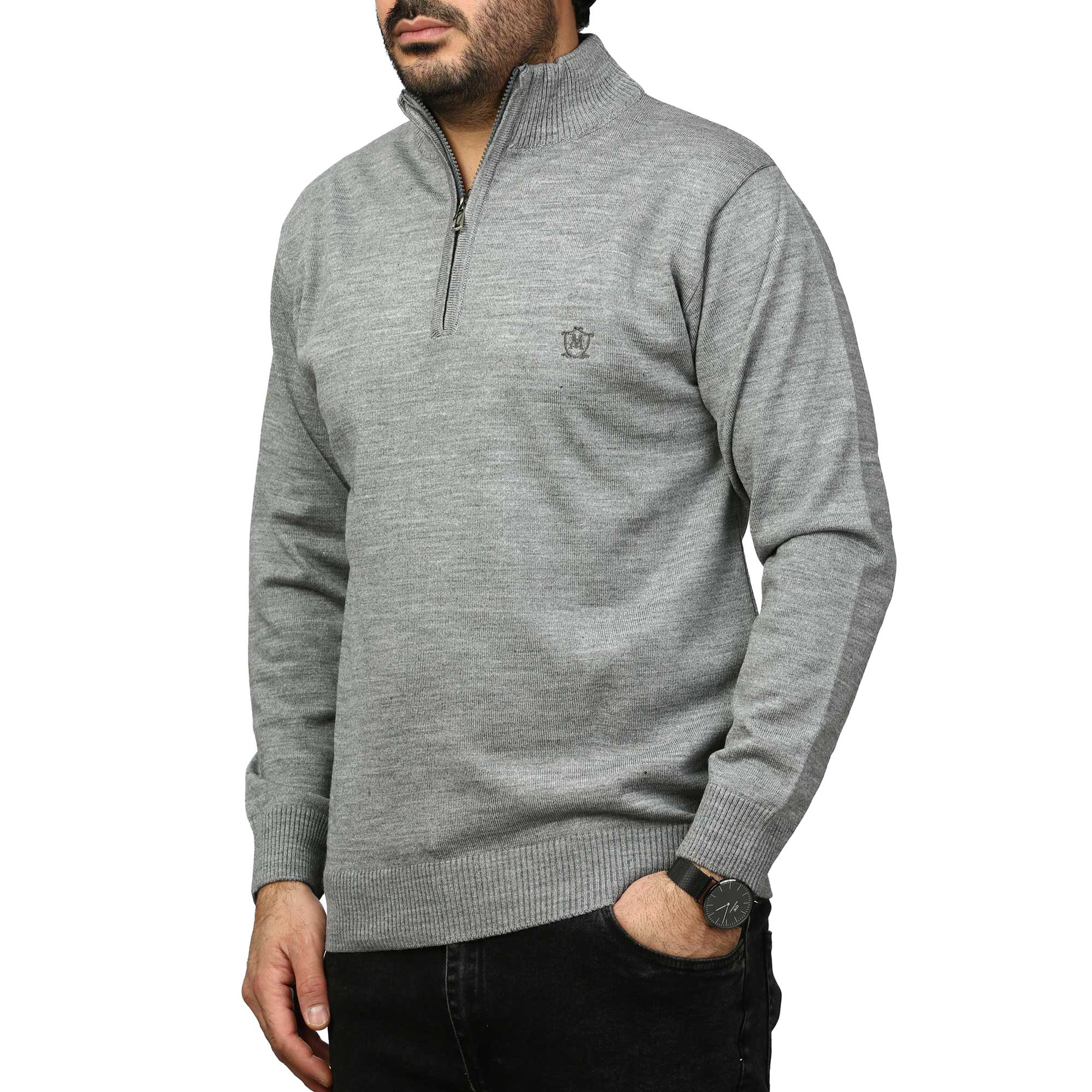 پلیور بافت یقه نیم زیپ ماراتن مدل 1719857