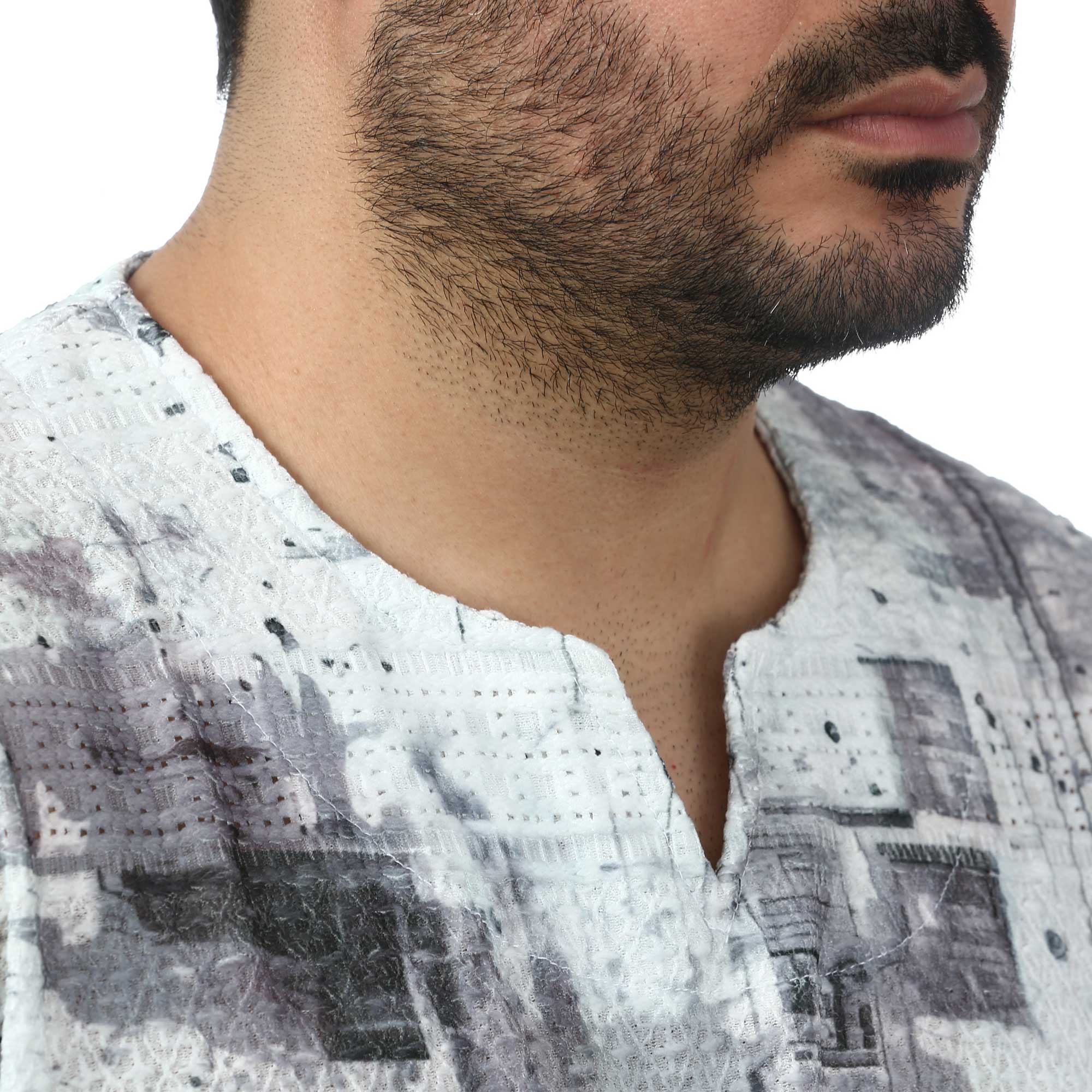 تیشرت آستین کوتاه یقه کوبایی مردانه تن کوک مدل 26212752