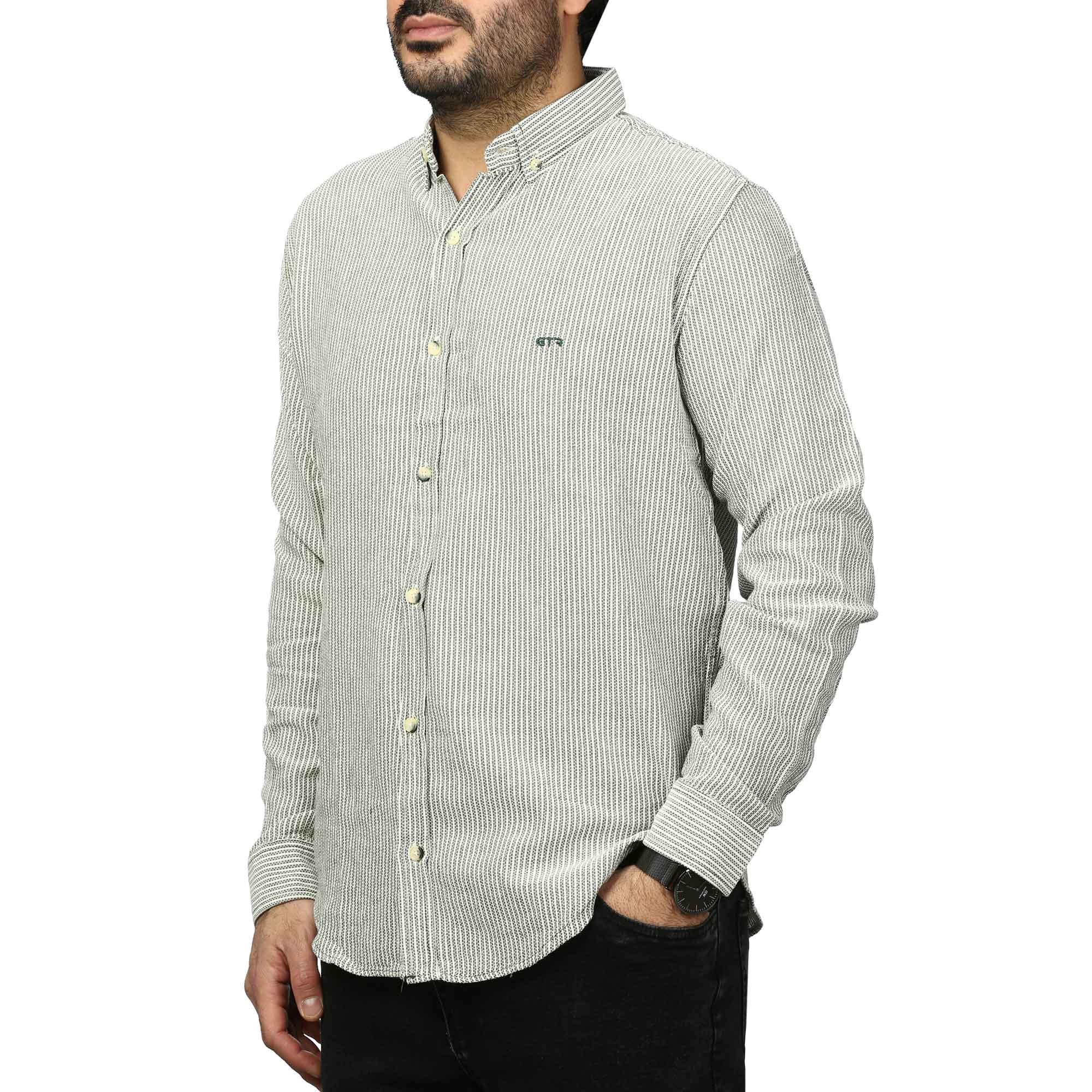 پیراهن آستین بلند کنفی مردانه مدل 61011041