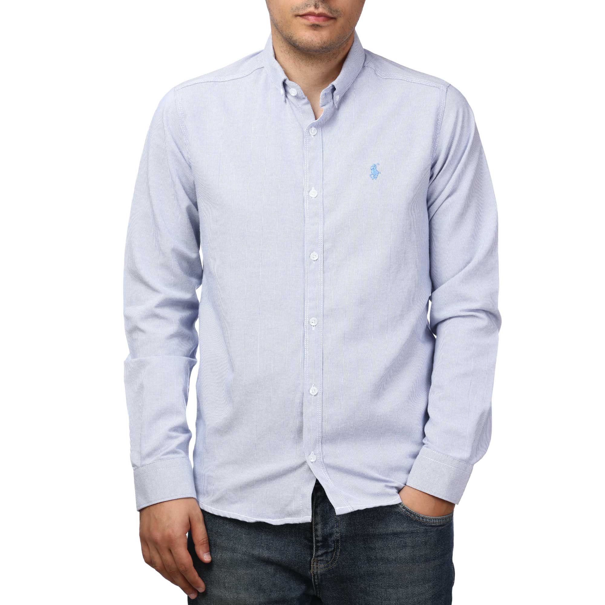 پیراهن آستین بلند راه راه مردانه برند مد مدل 14102016