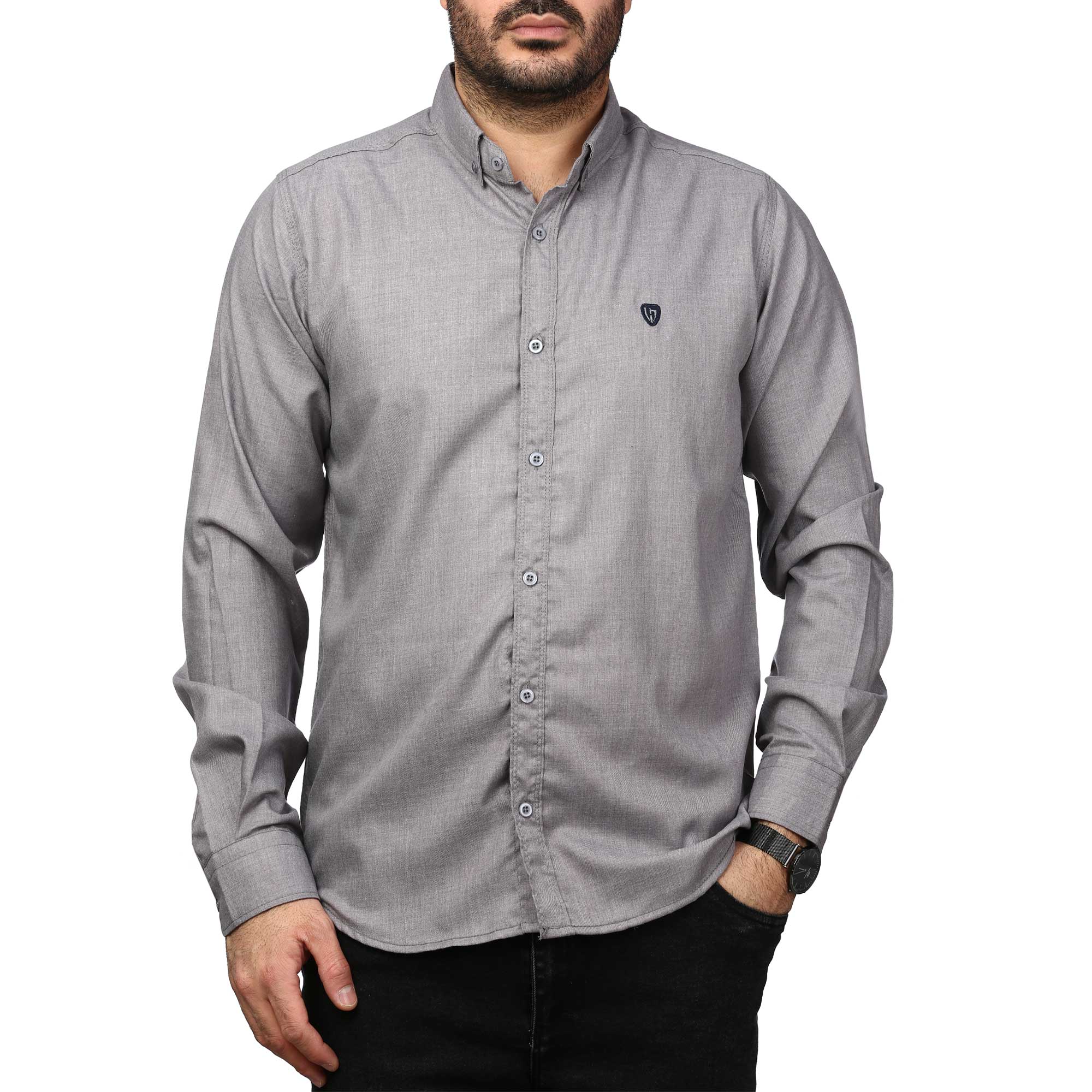 پیراهن آستین بلند ساده مردانه مدل 61029151