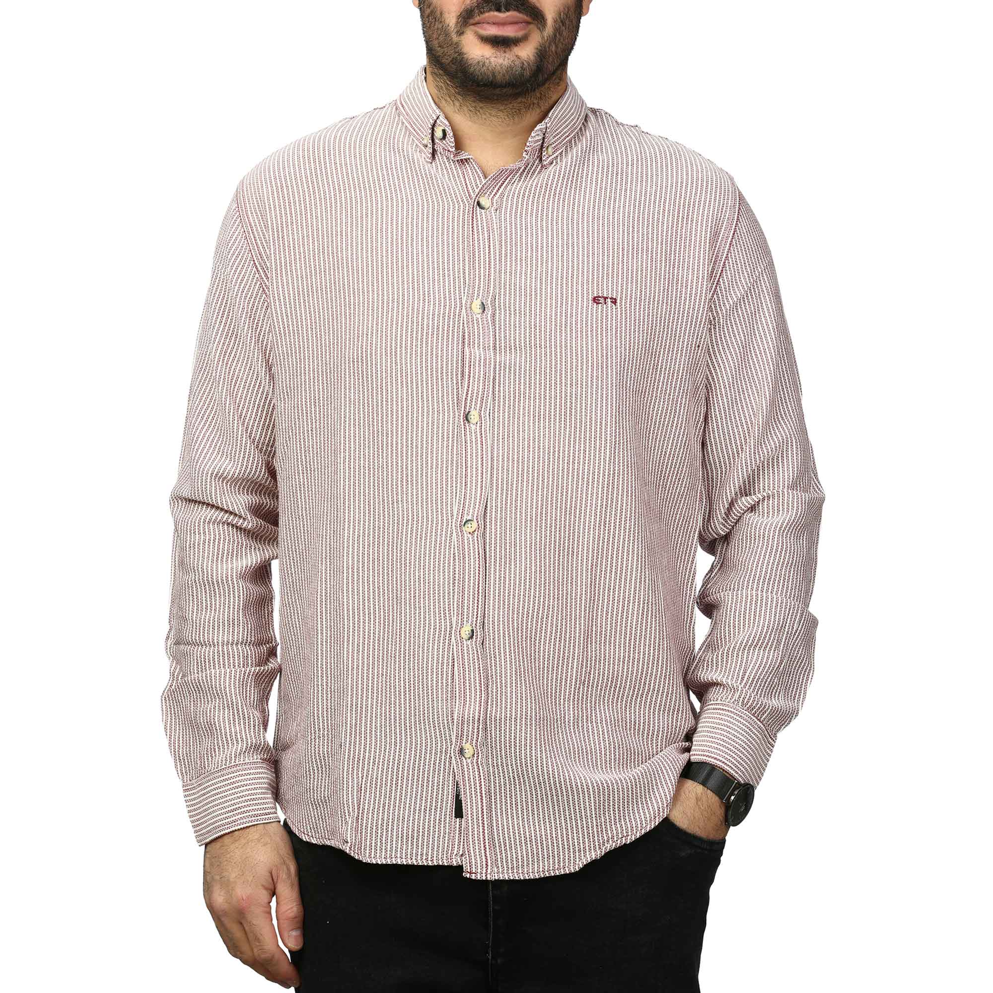 پیراهن آستین بلند کنفی مردانه مدل 61011042