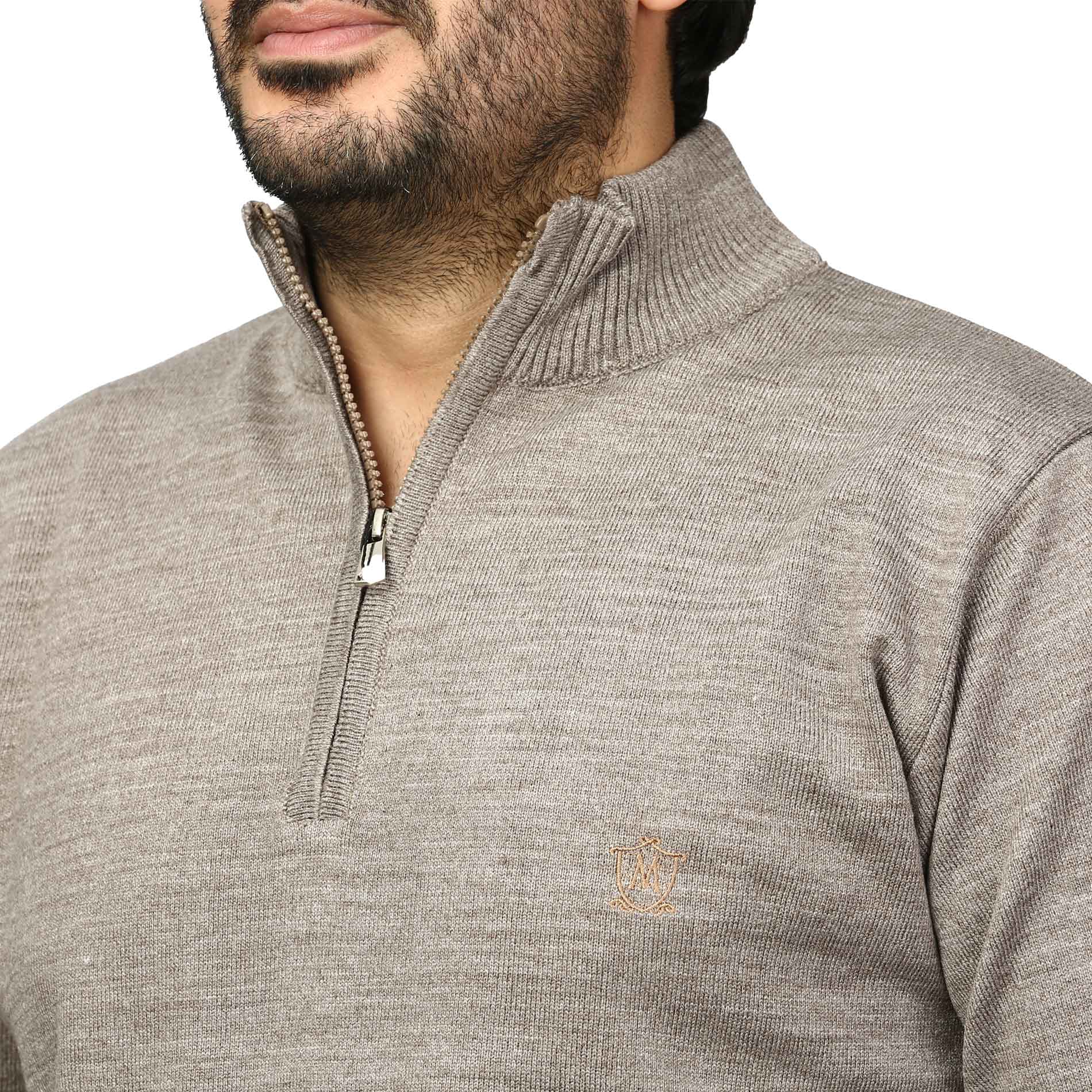 پلیور بافت یقه نیم زیپ ماراتن مدل 1719851