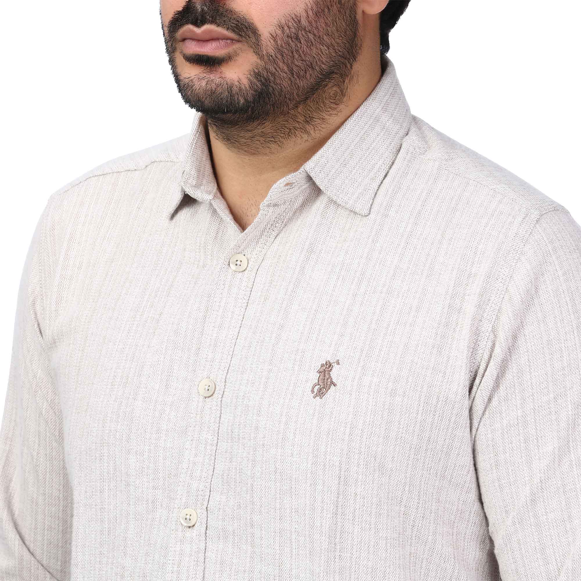 پیراهن آستین بلند راه راه مردانه مدل 6102070