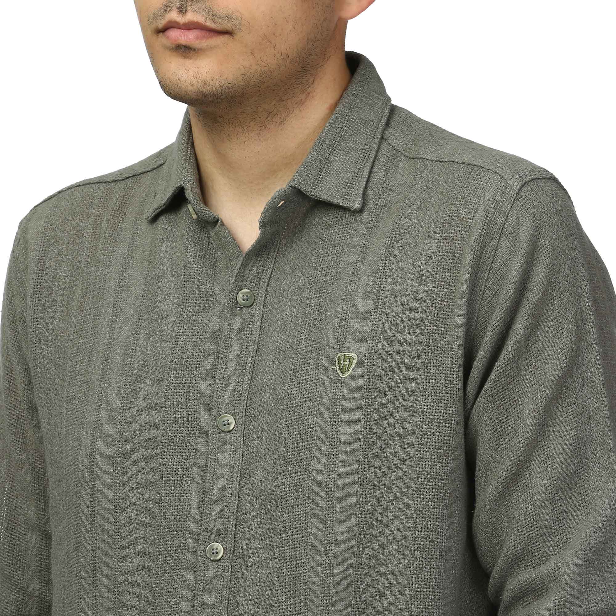 پیراهن آستین بلند کنفی مردانه مدل 61011038